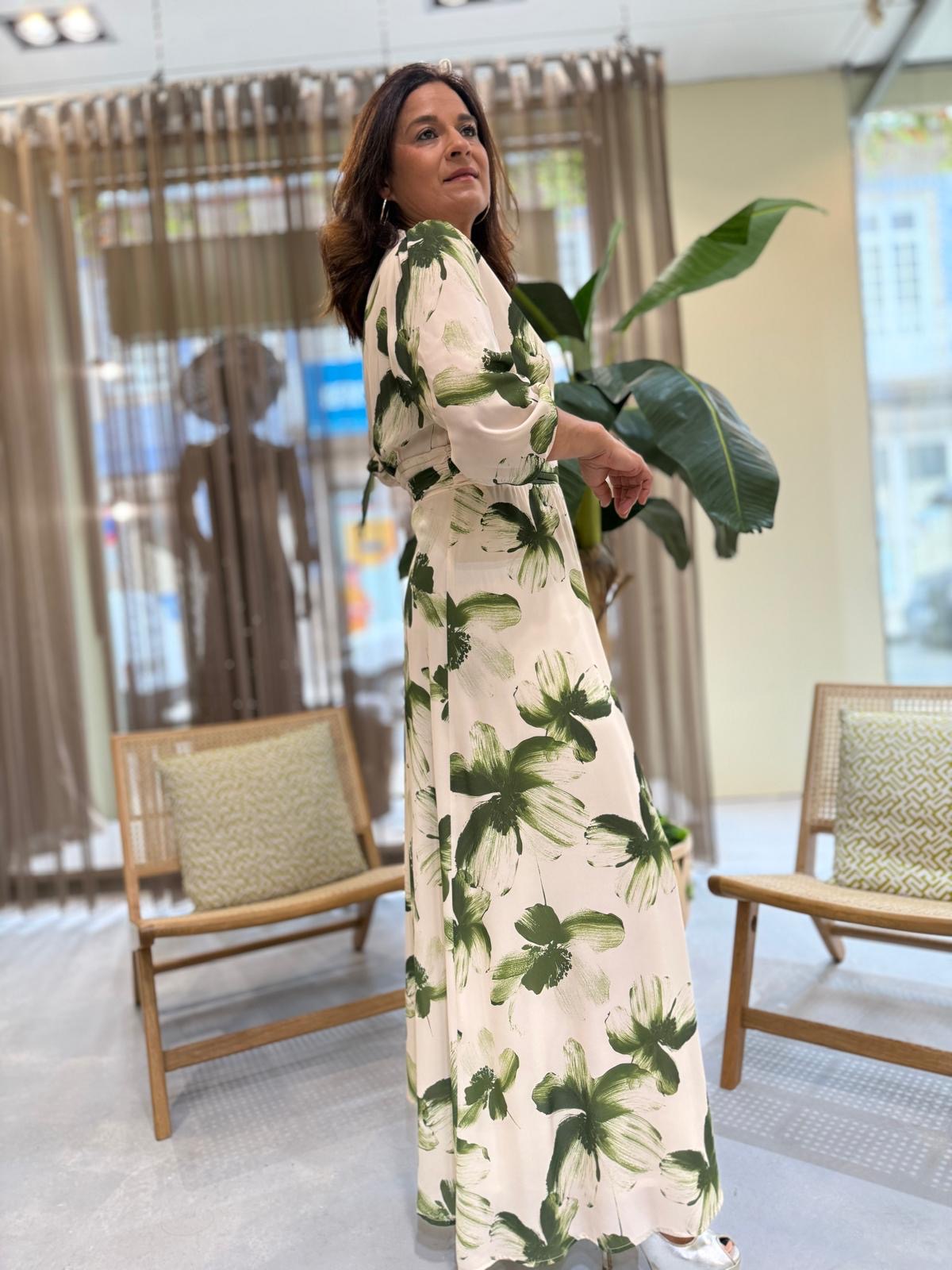 Vestido floral verde