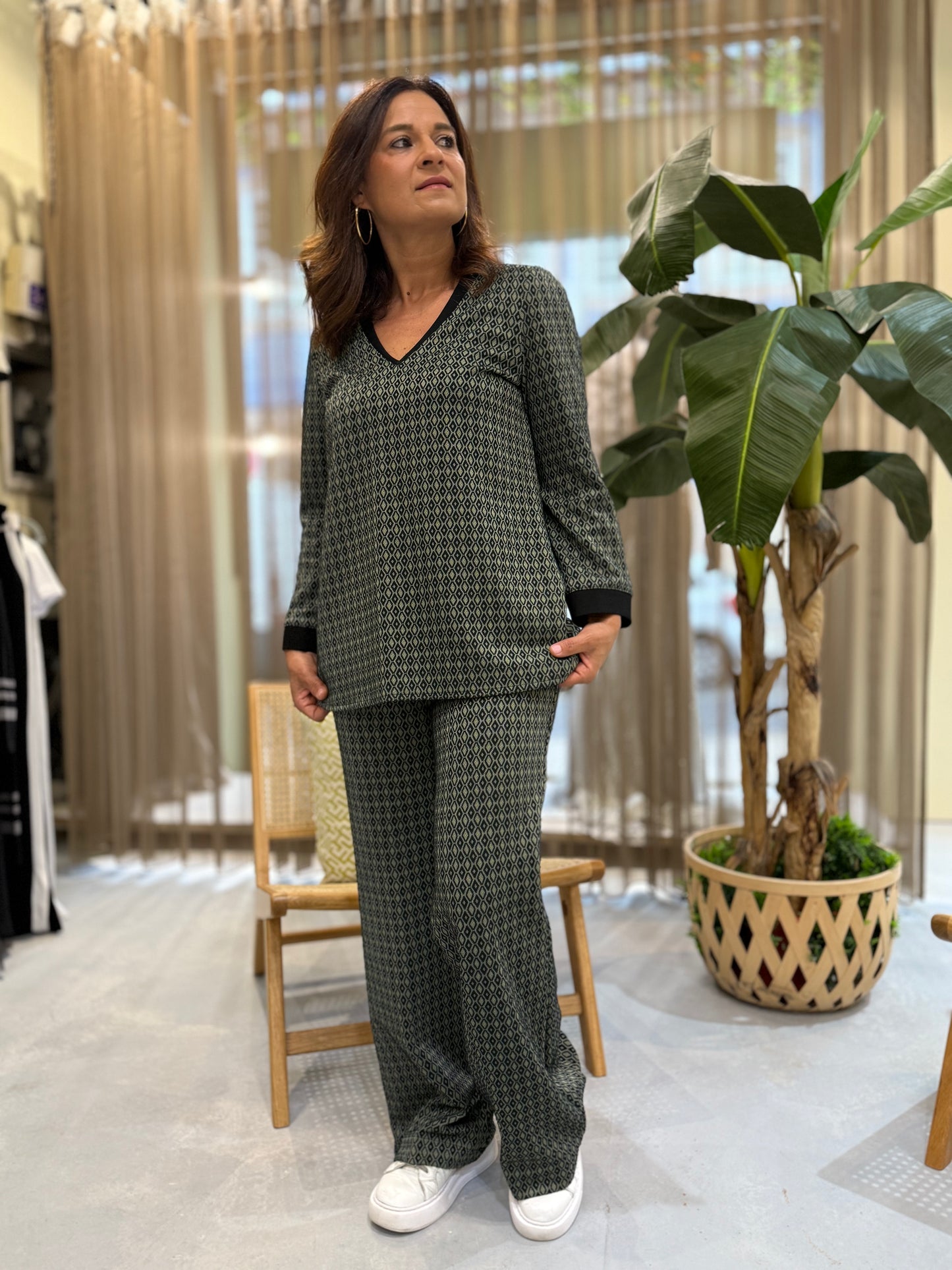 Blusa de malha verde