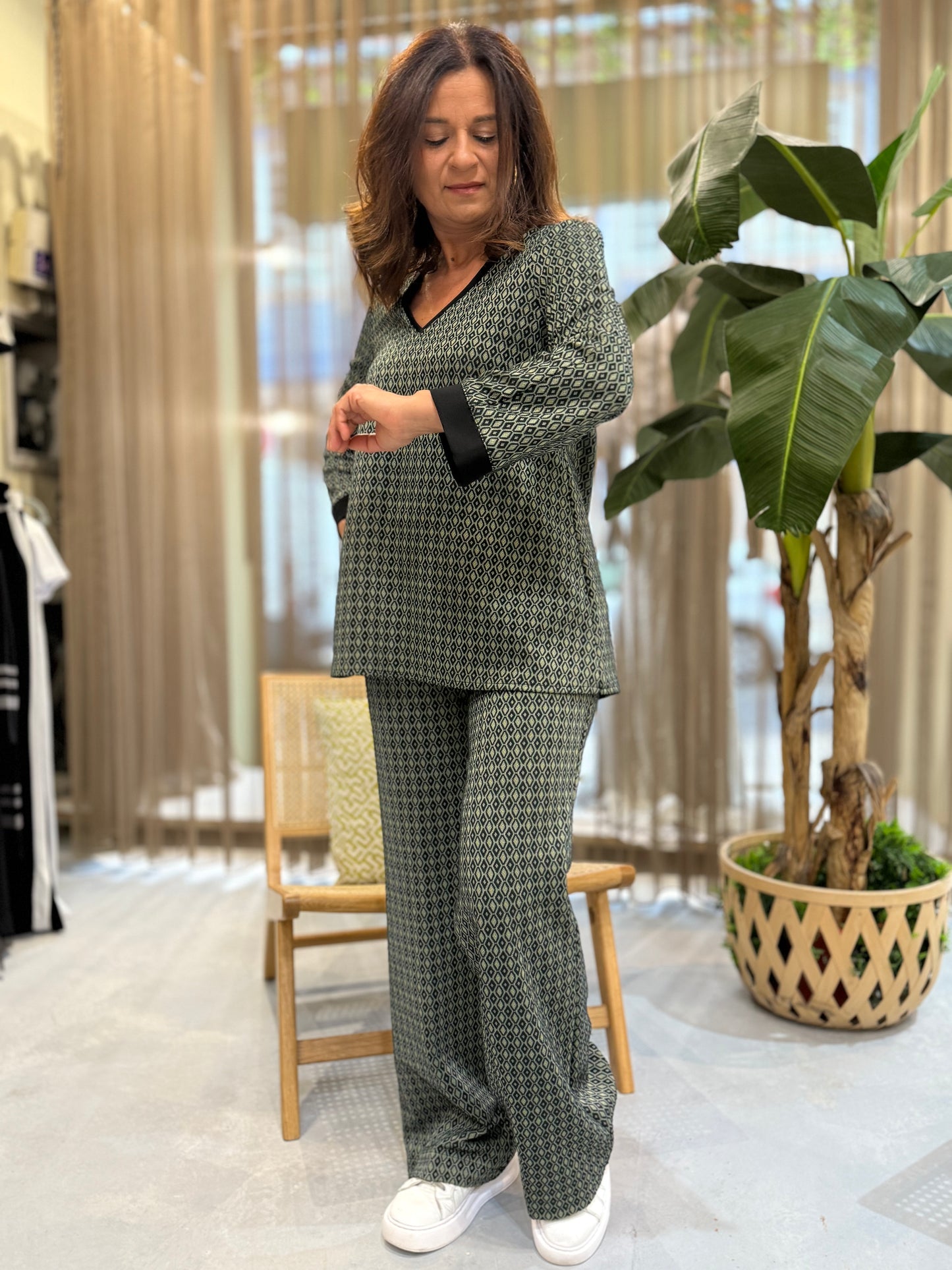 Calça de malha verde