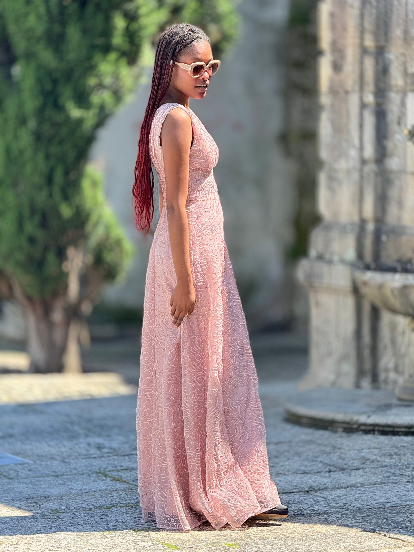 Vestido texturado de glitter