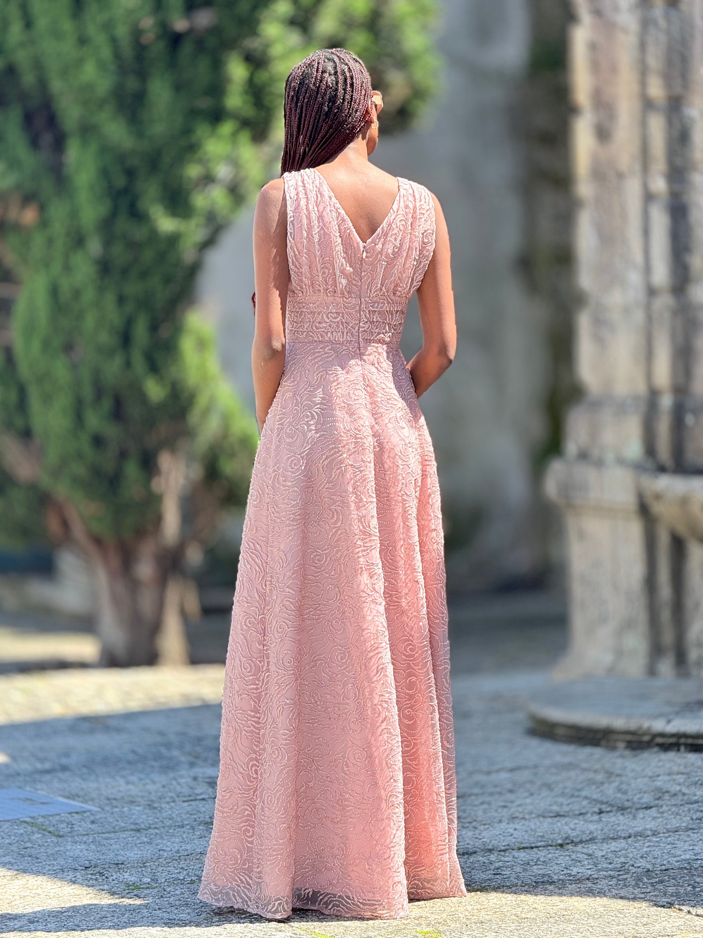 Vestido texturado de glitter
