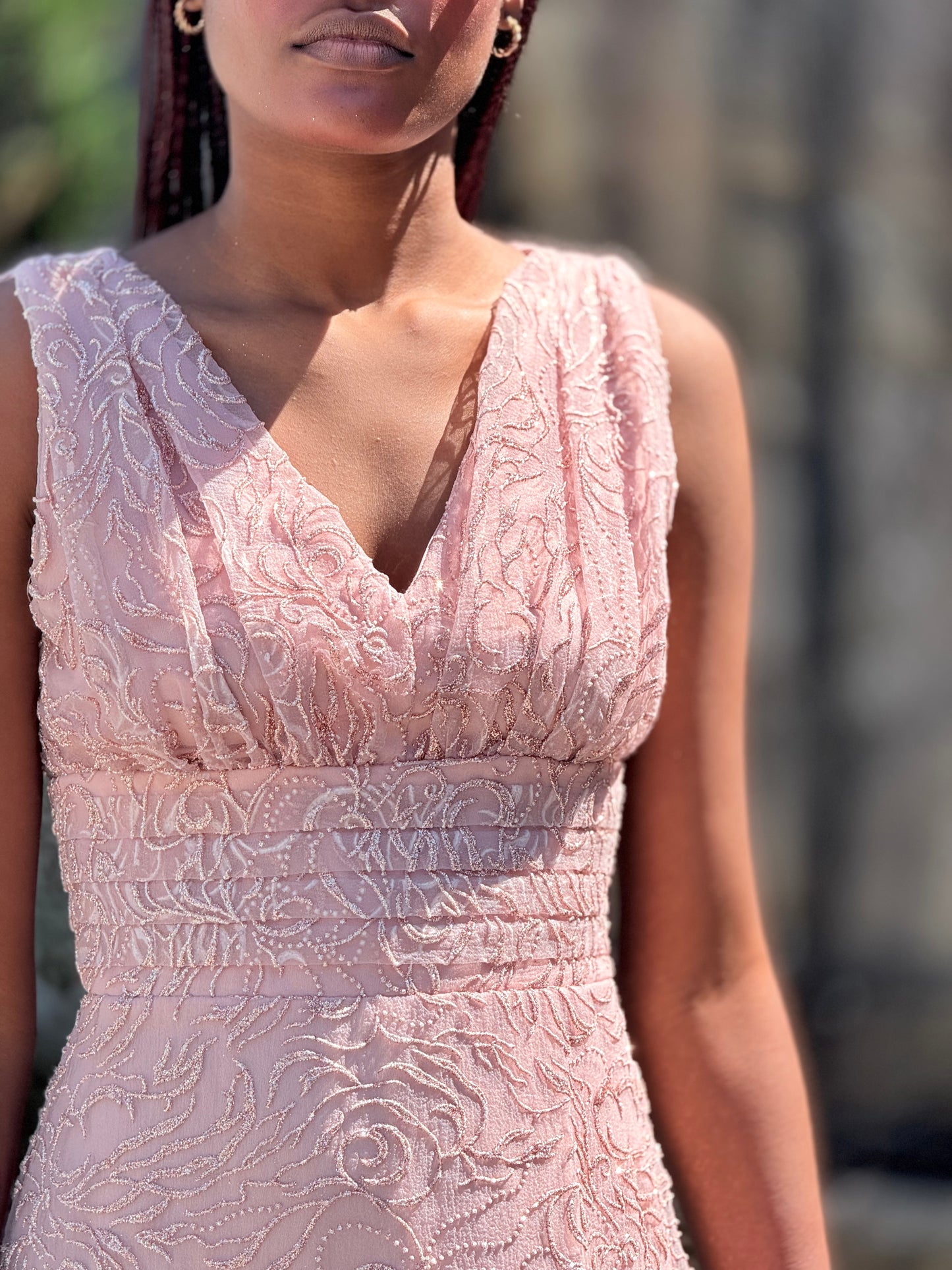 Vestido texturado de glitter
