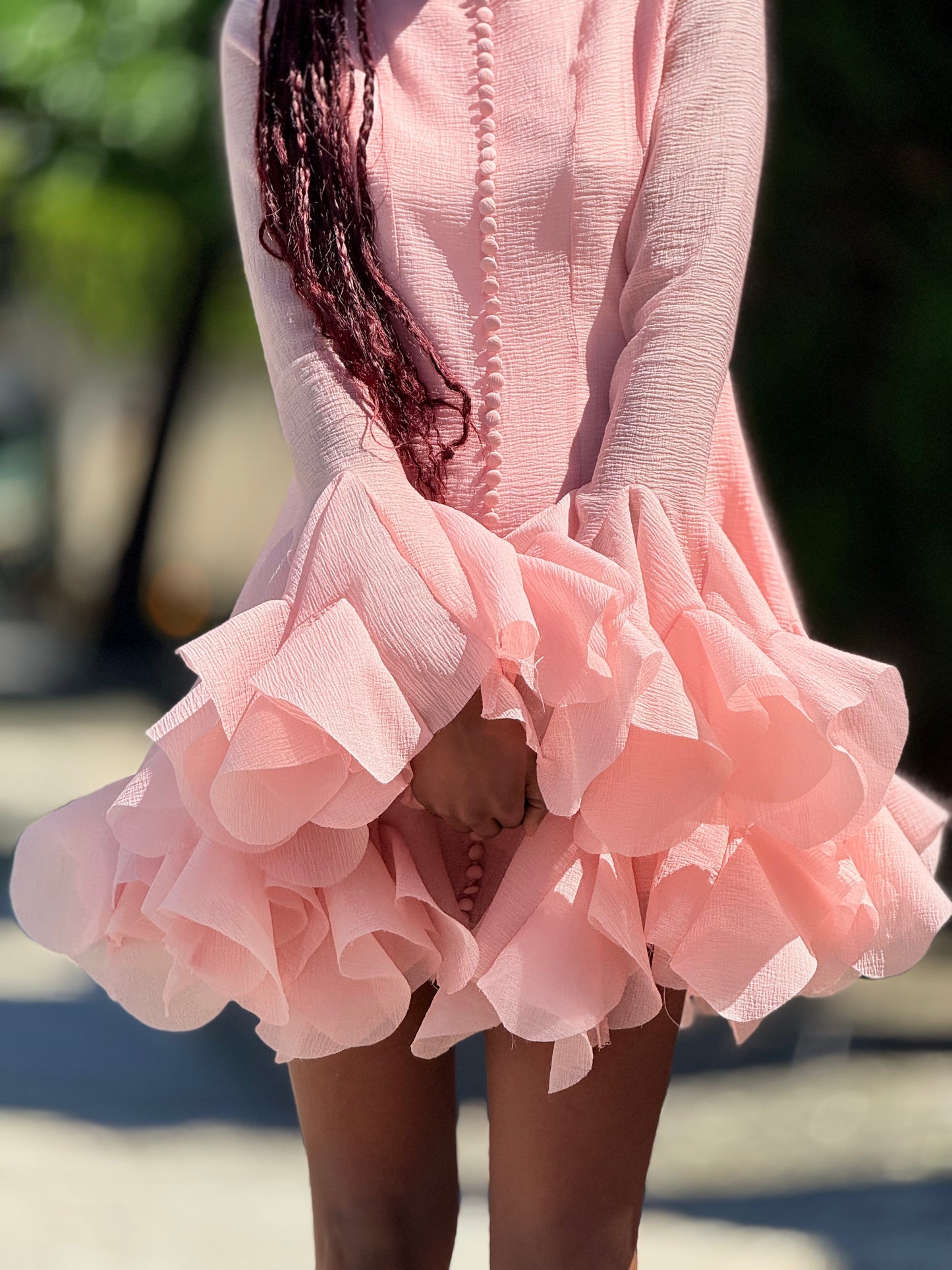 Vestido folhos