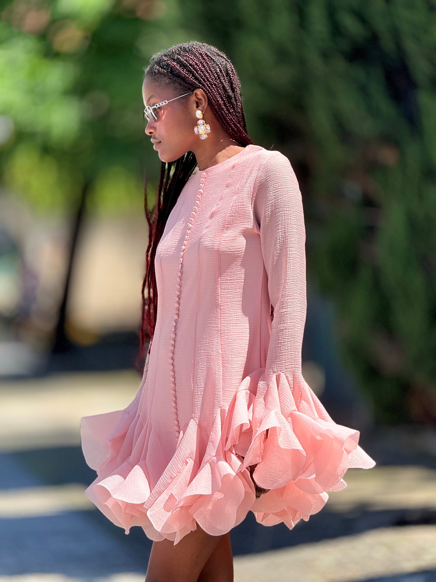 Vestido folhos
