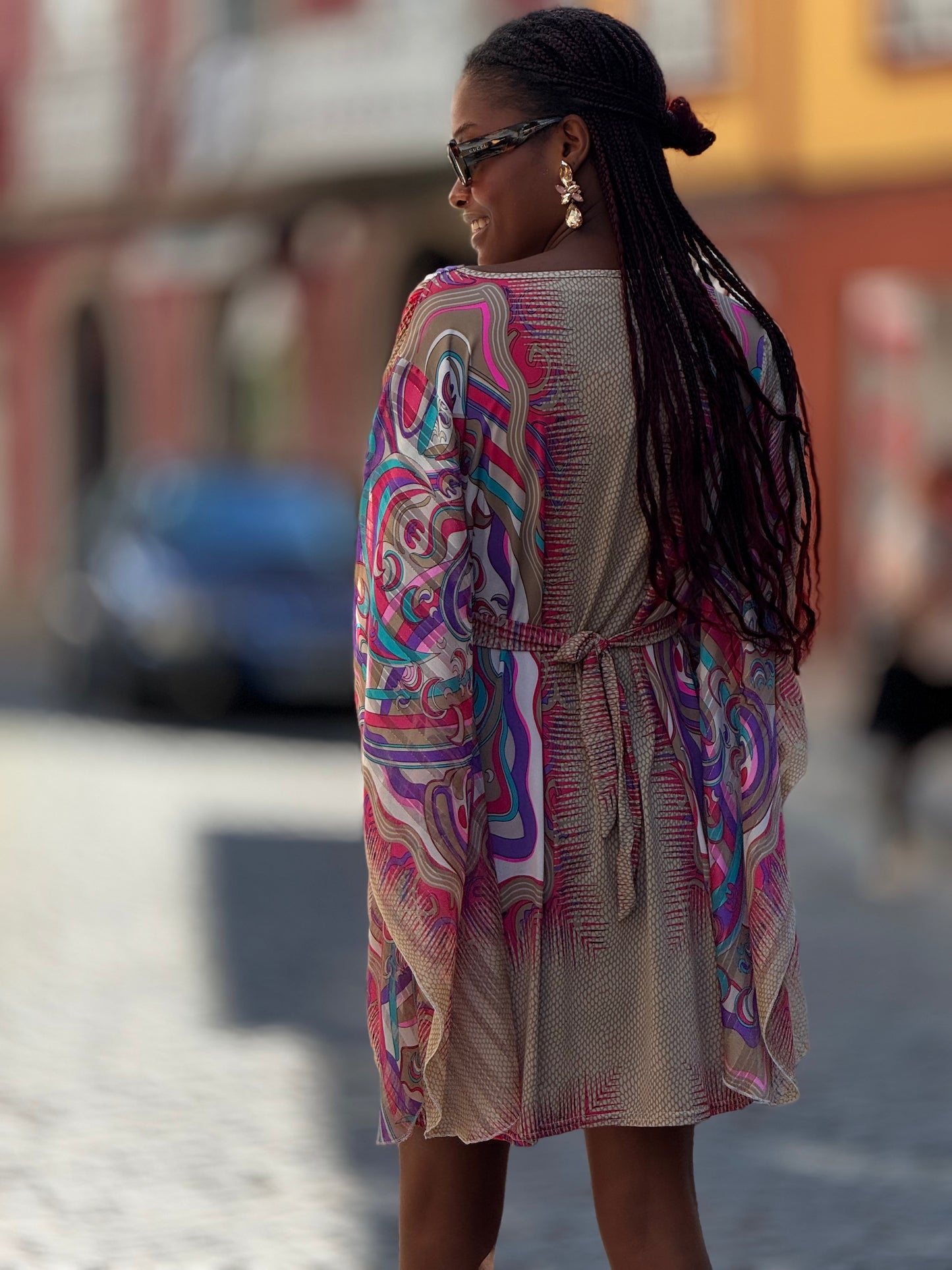 Vestido mangas de morcego