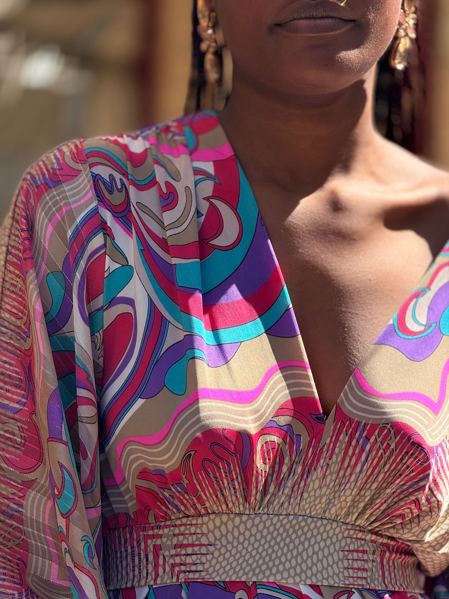 Vestido mangas de morcego