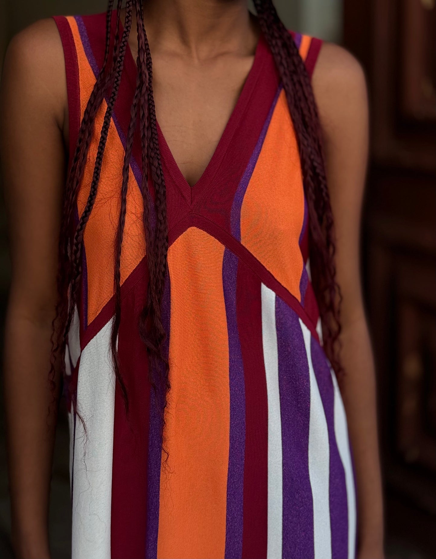 Vestido malha listras