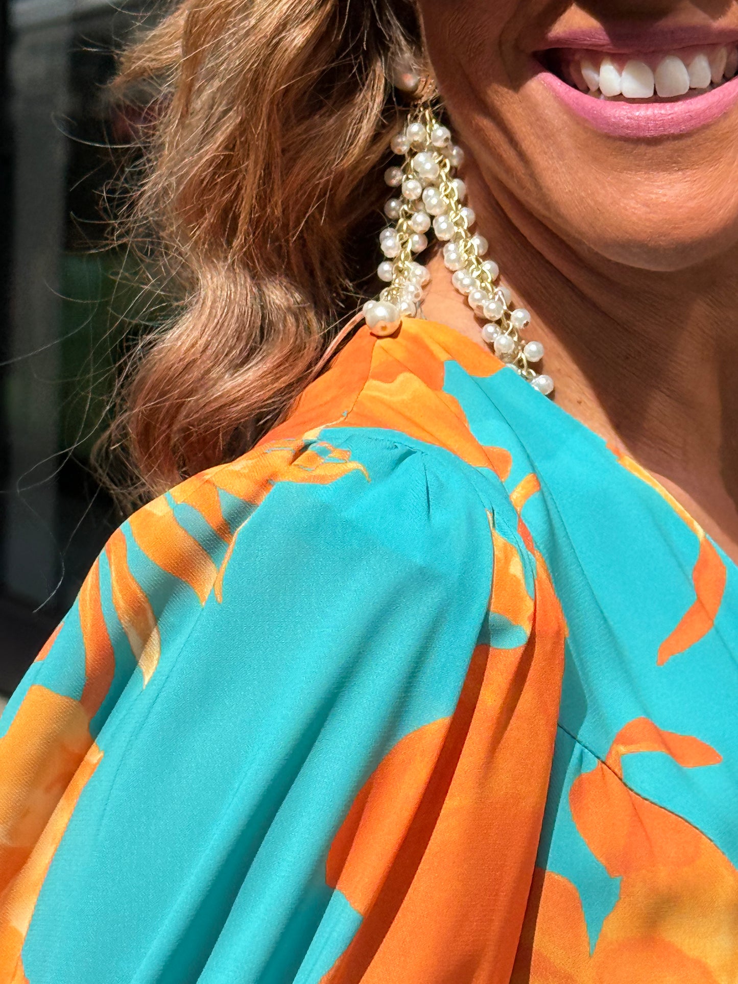 Vestido padrão laranja