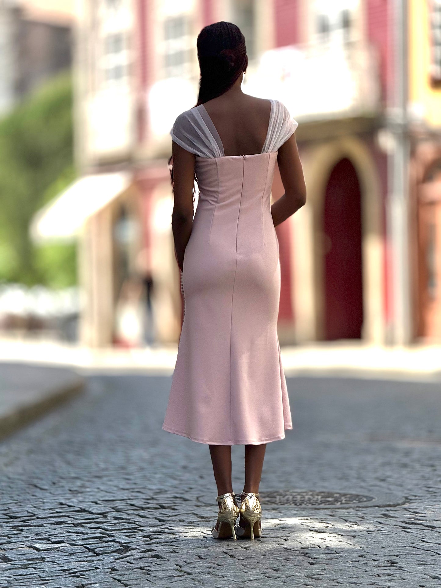 Vestido com tule