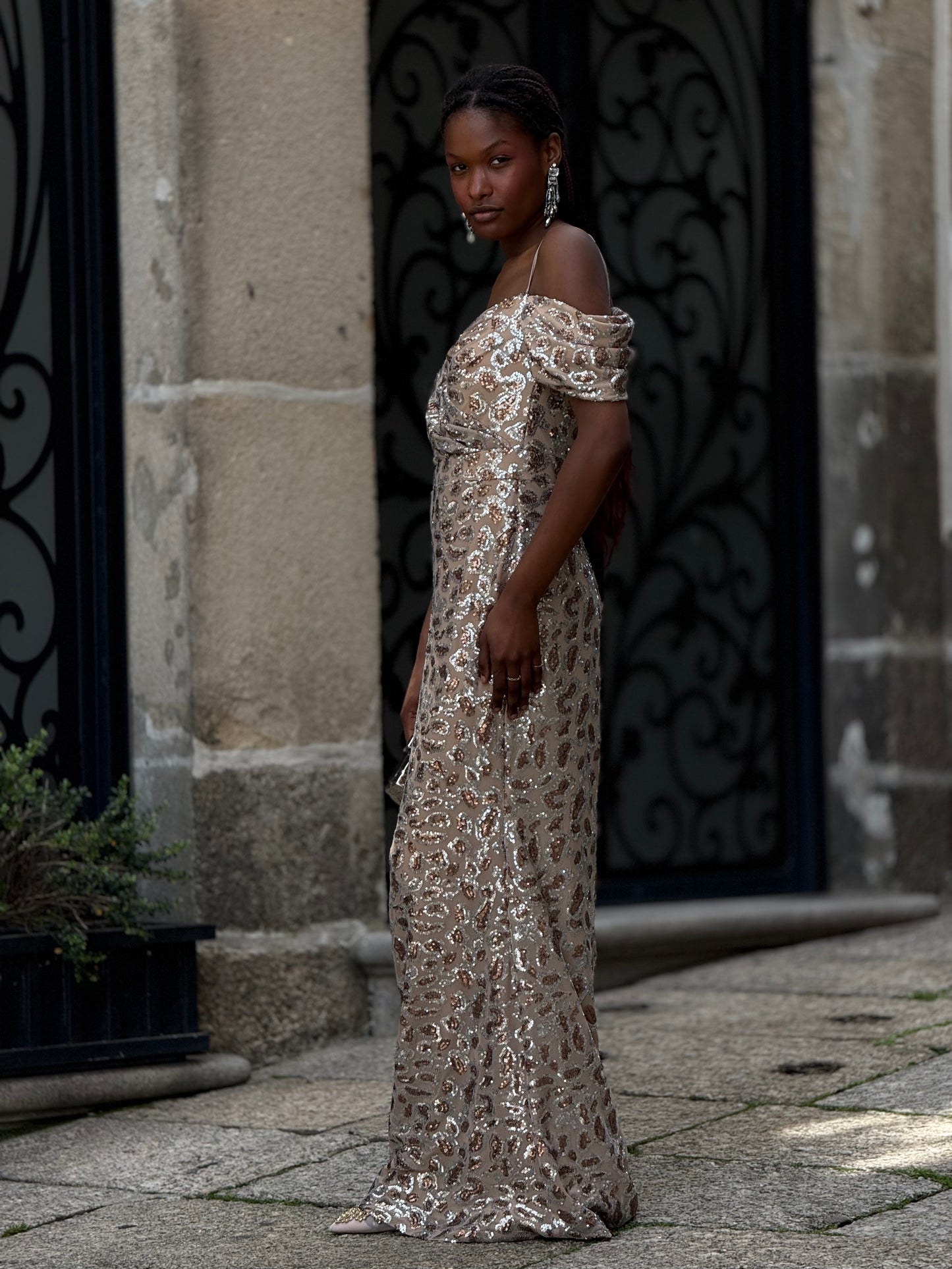 Vestido sereia em padrão