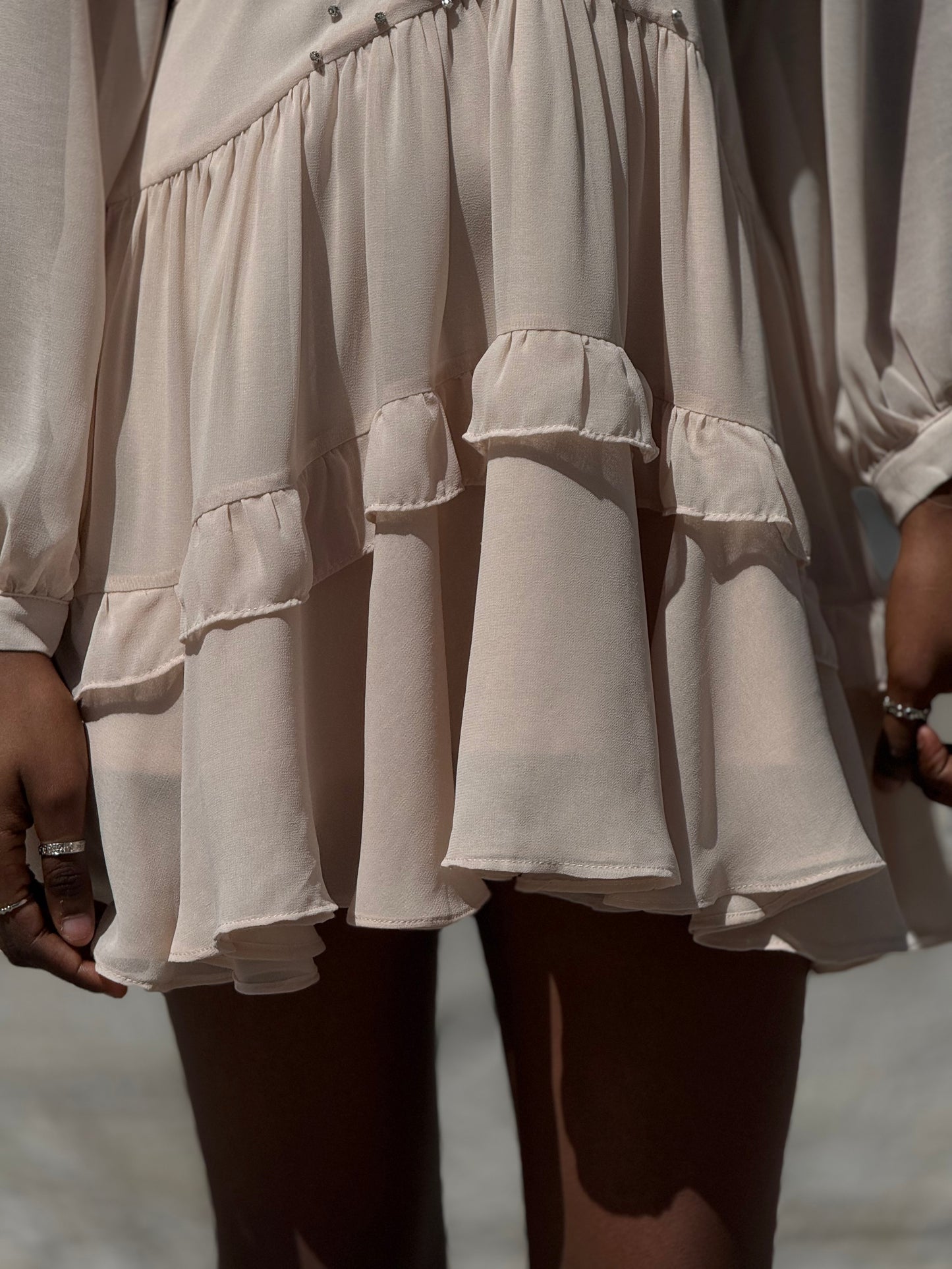 Vestido chiffon e brilho
