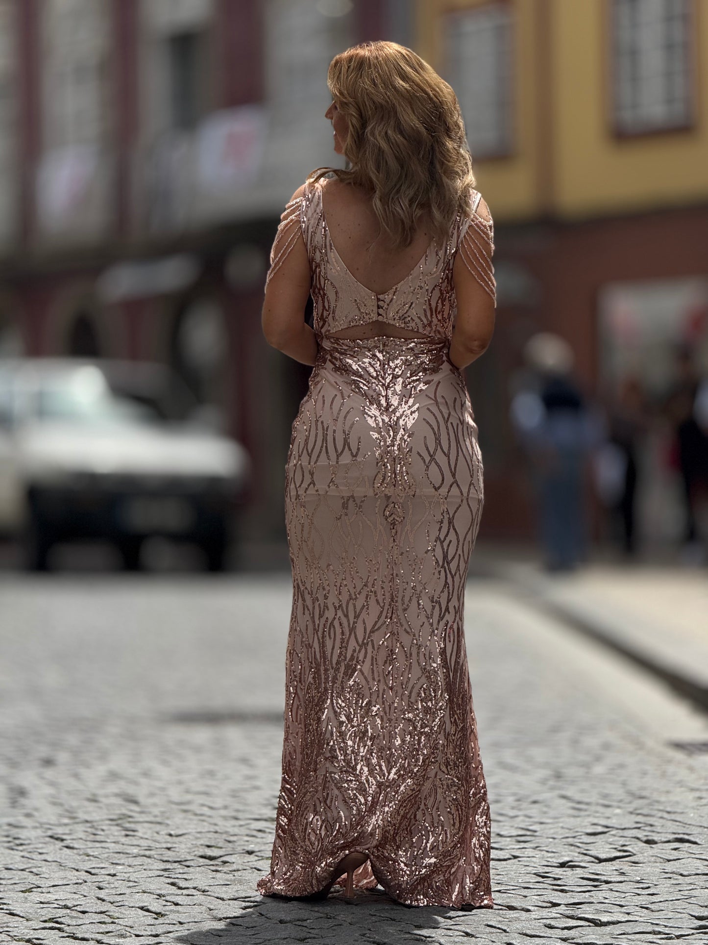 Vestido sereia em pedraria