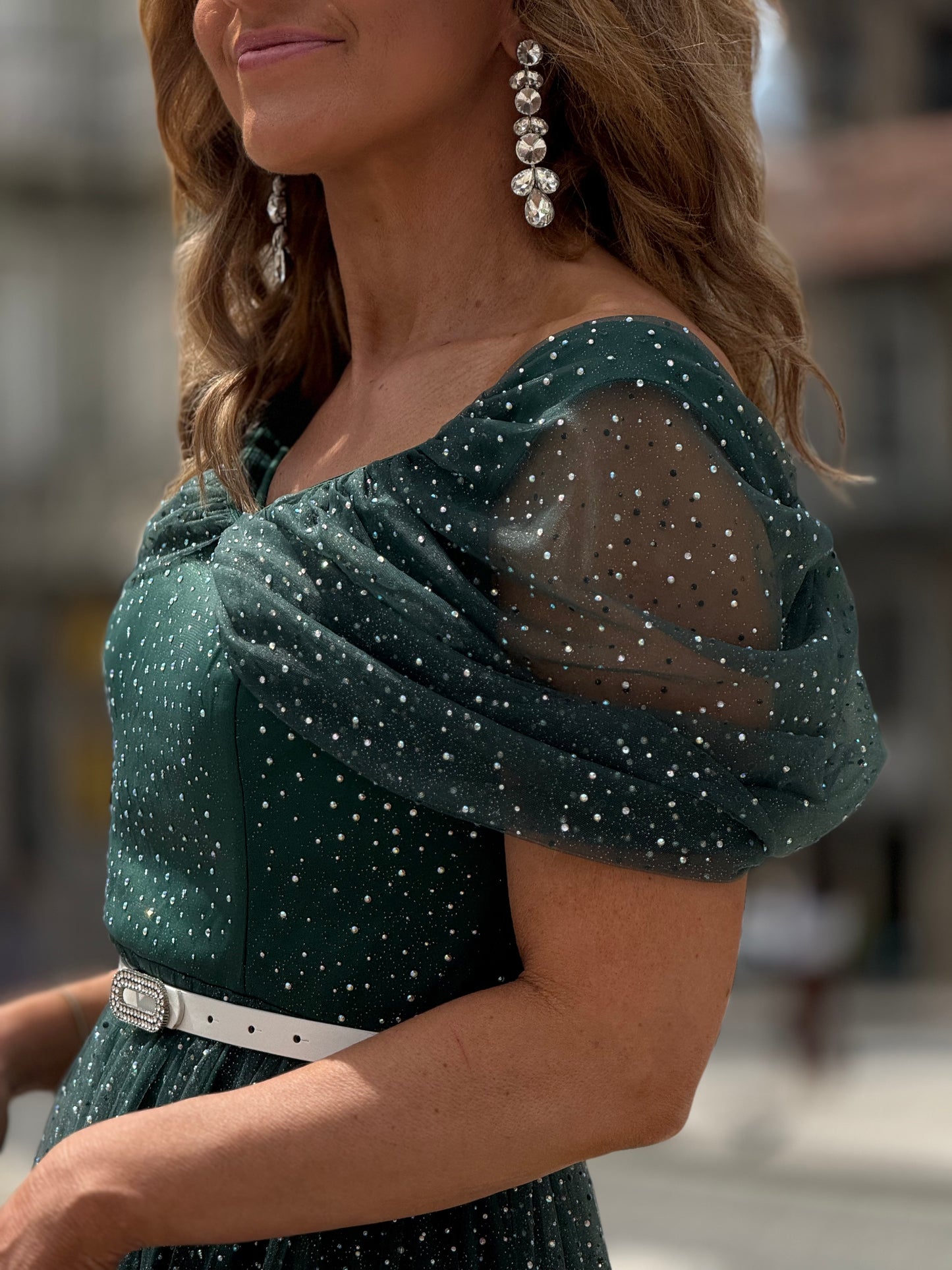 Vestido glitter em bola