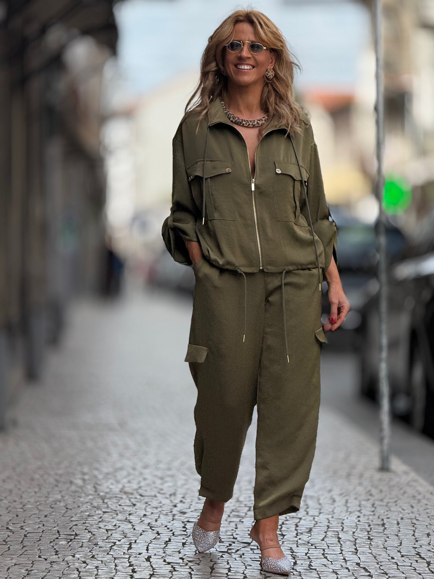 Conjunto total look cetim
