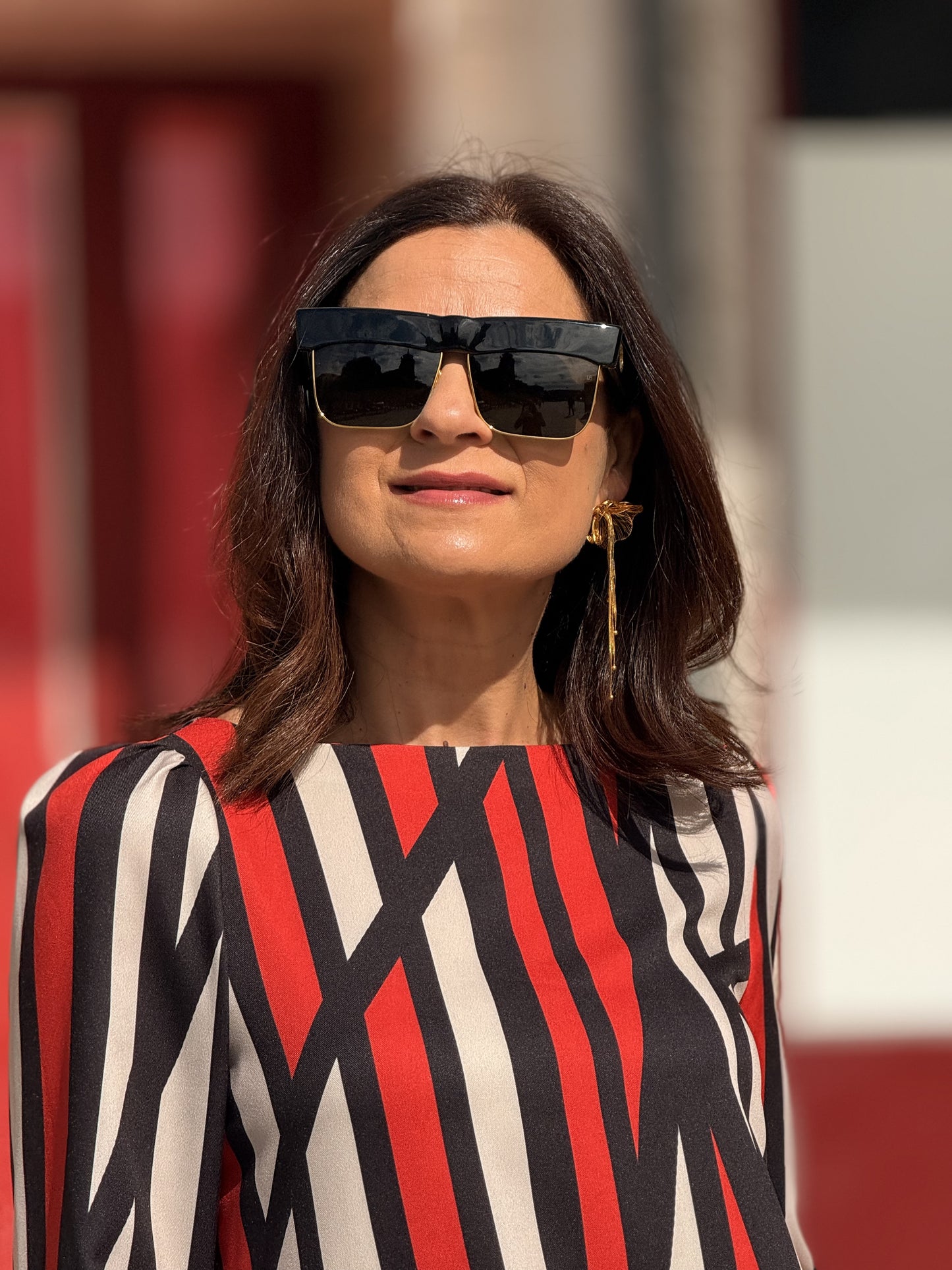 Total look listras vermelhas