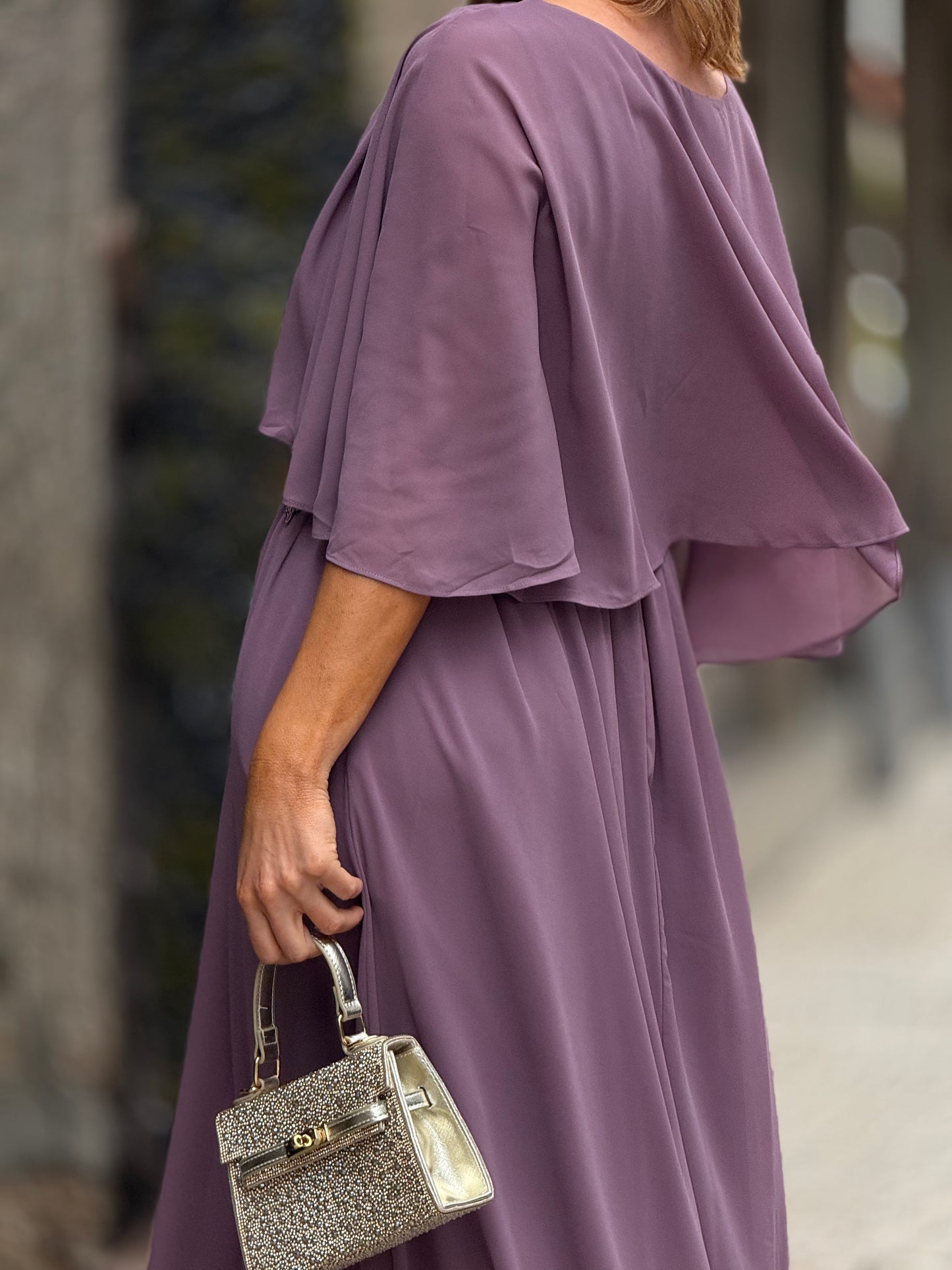 Vestido renda e chiffon