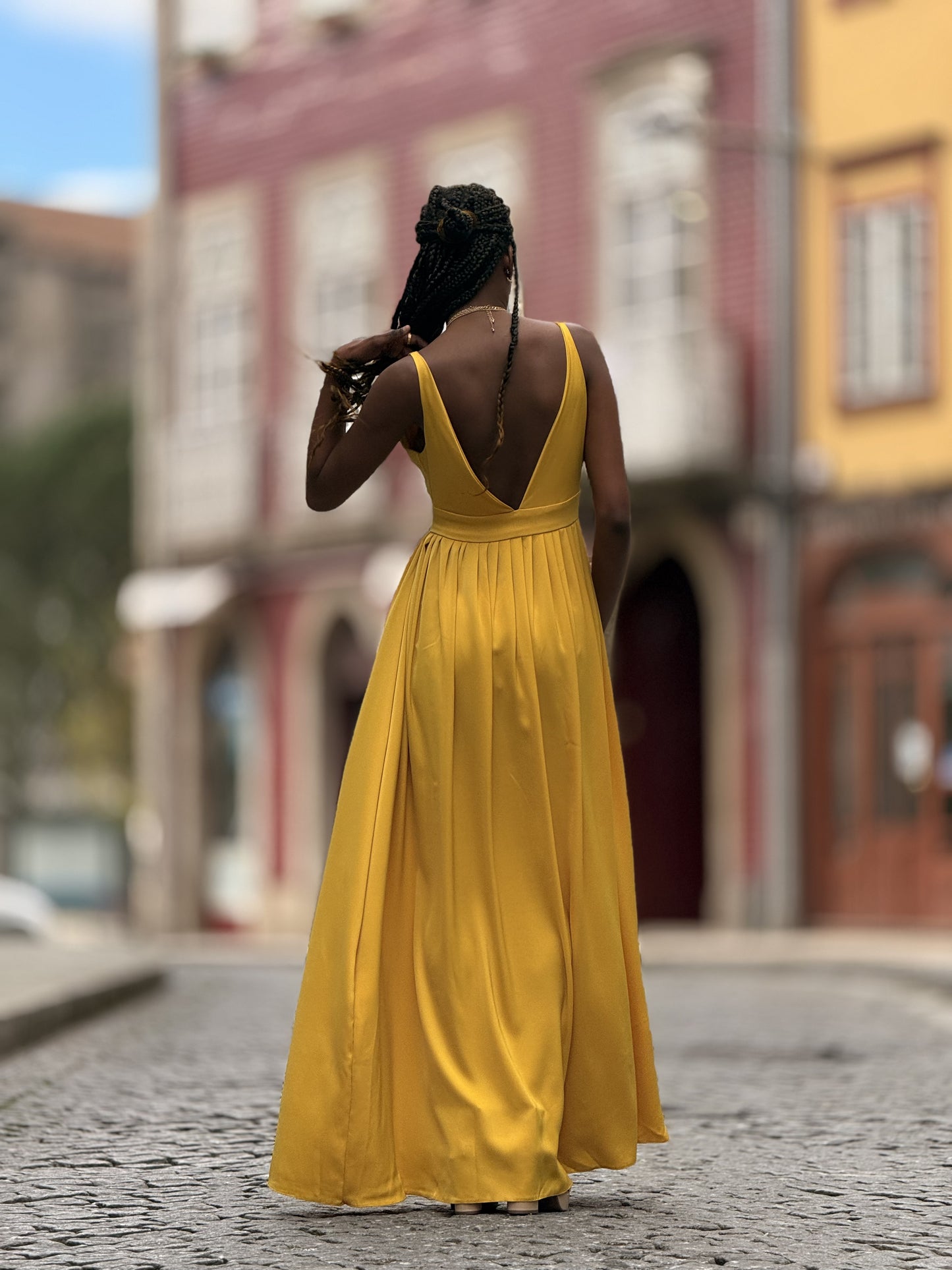 Vestido decote em V