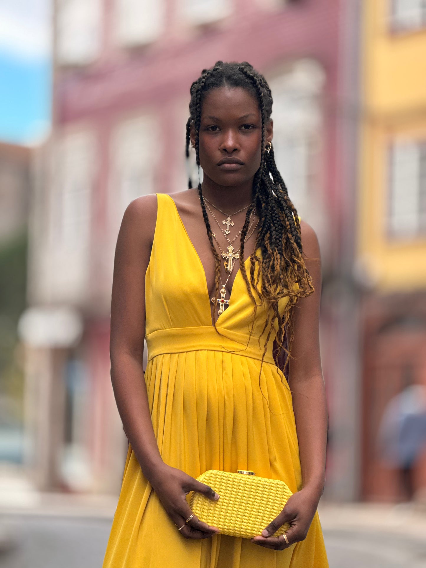 Vestido decote em V