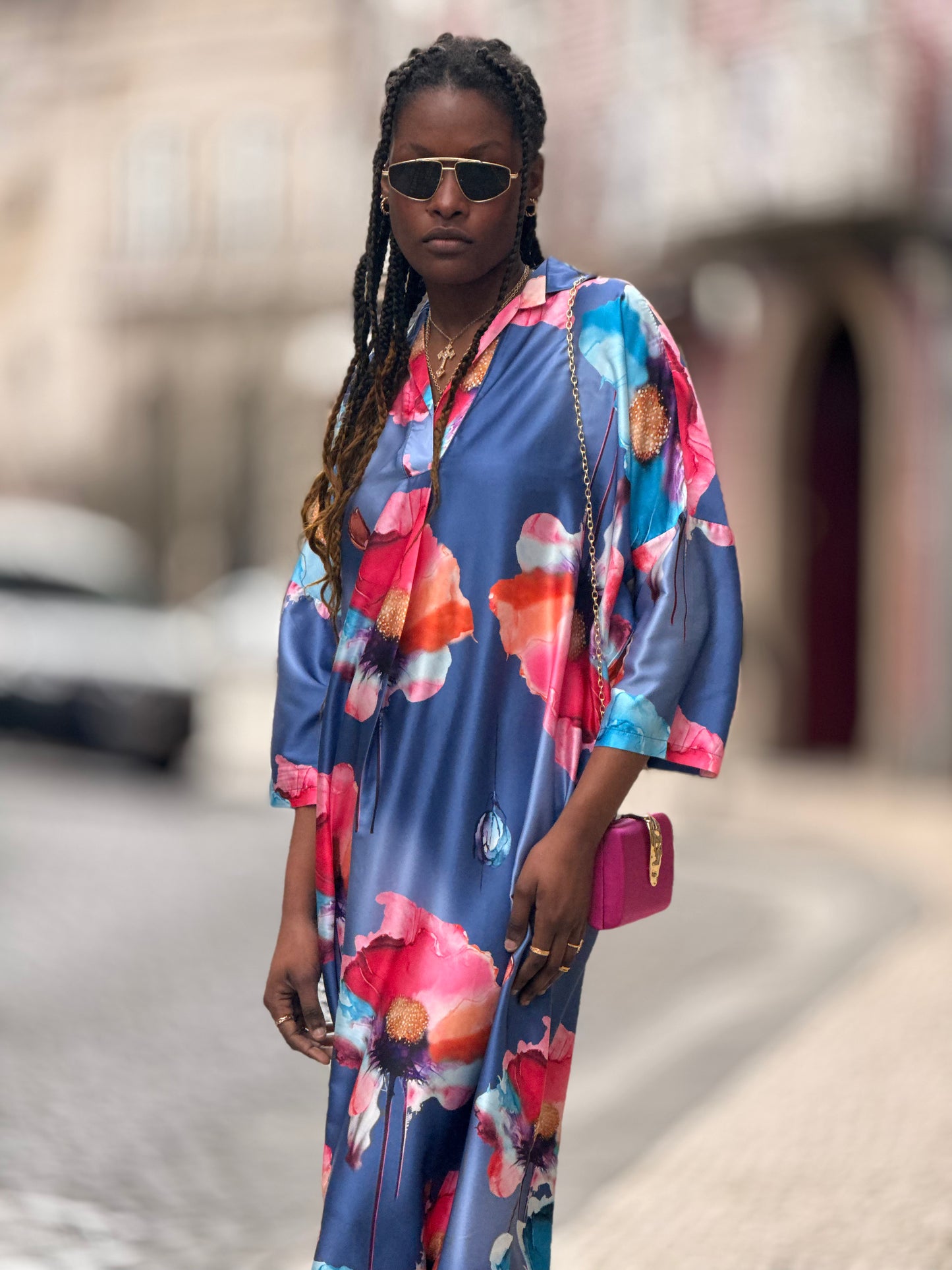 Vestido cetim midi