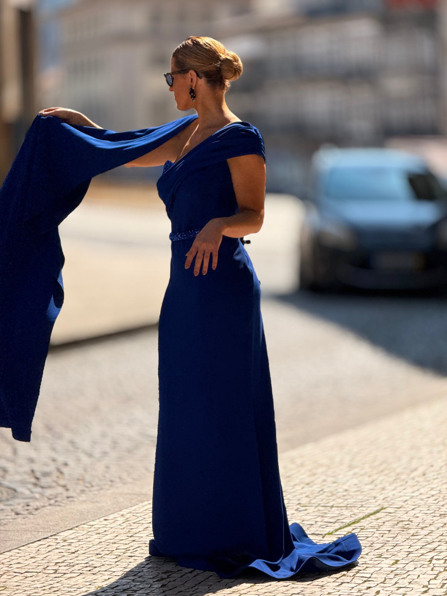 Vestido longo com missanga
