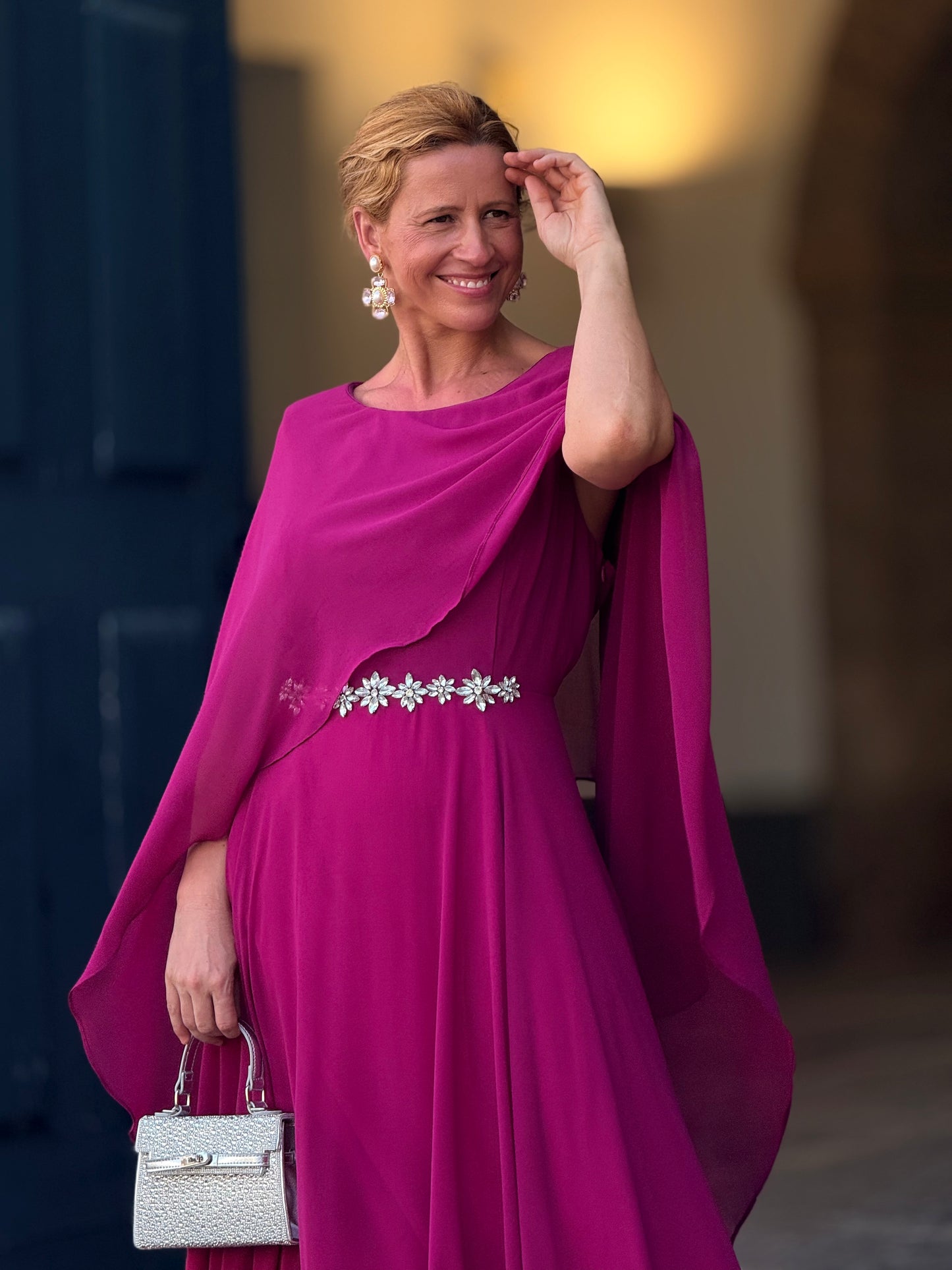Vestido cinto em brilho