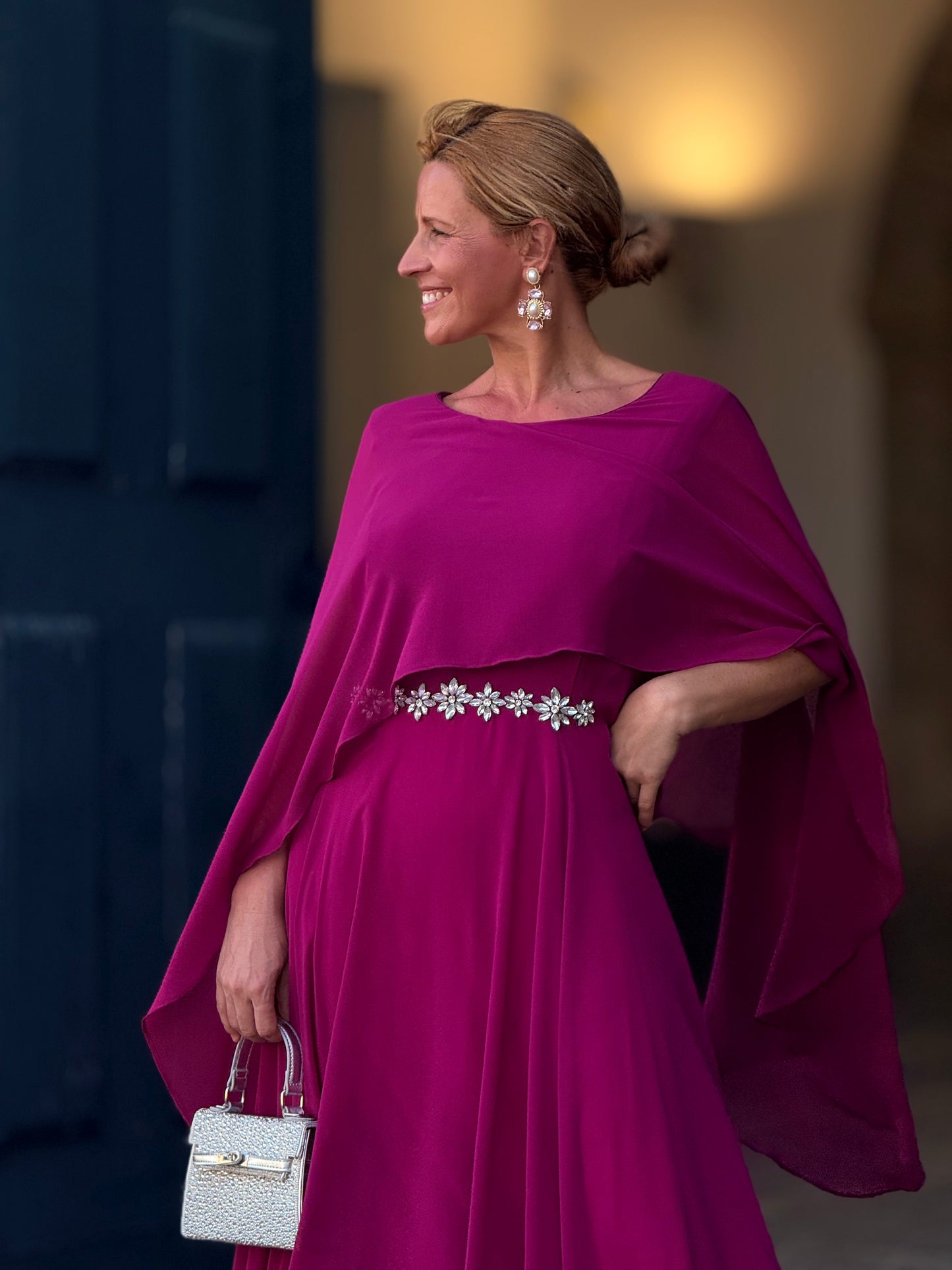 Vestido cinto em brilho
