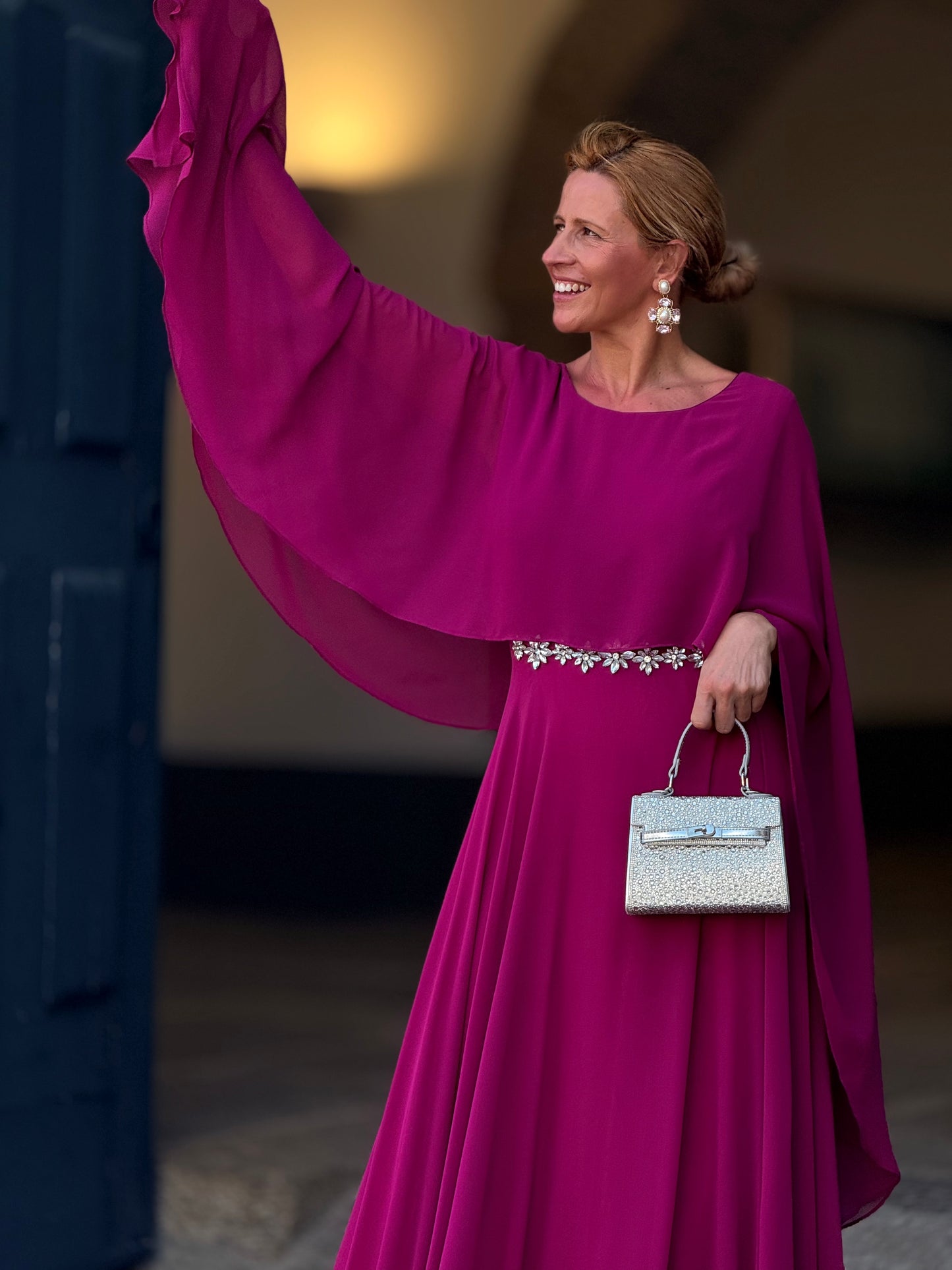 Vestido cinto em brilho
