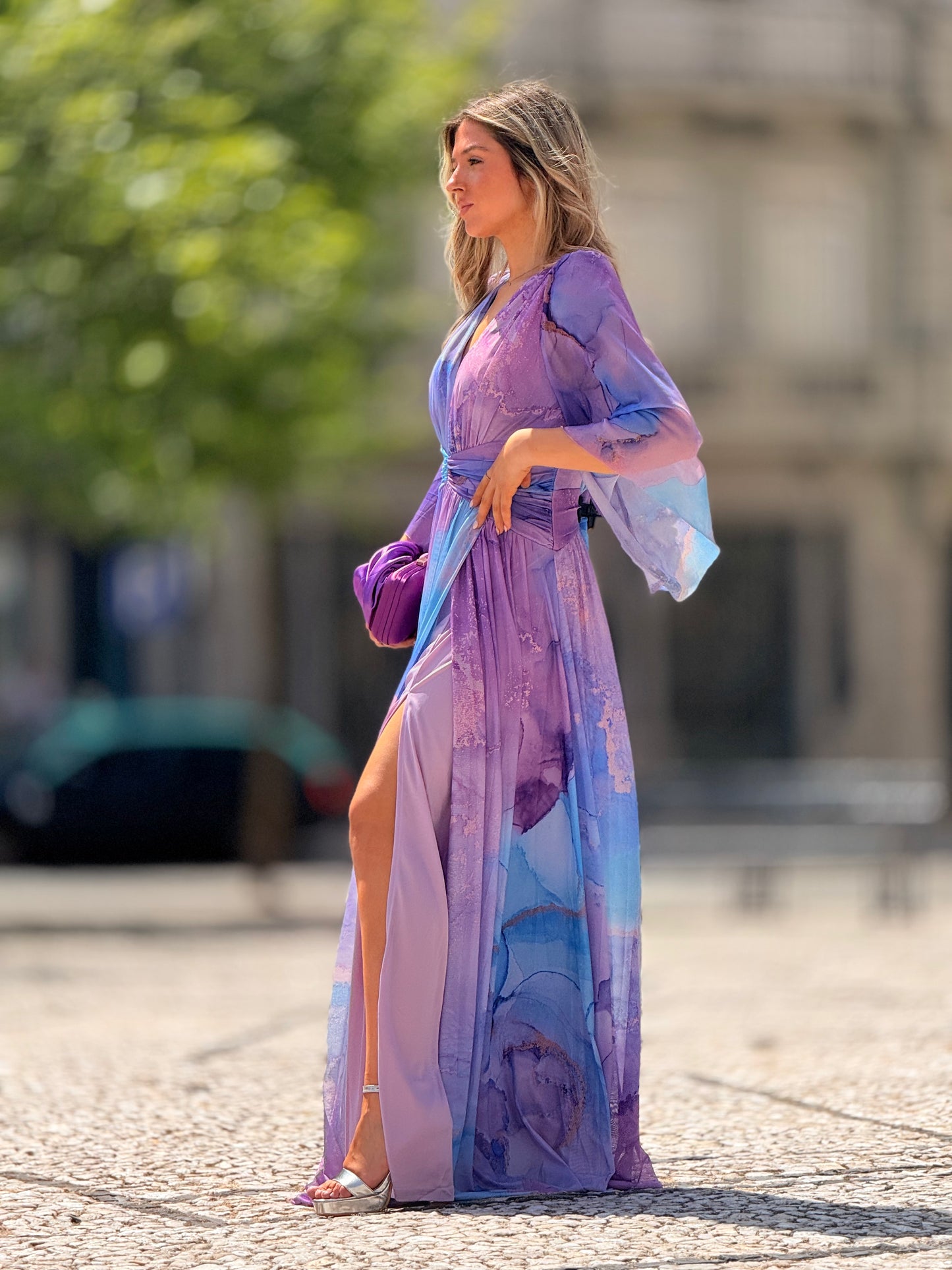 Vestido Tie Dye com manga