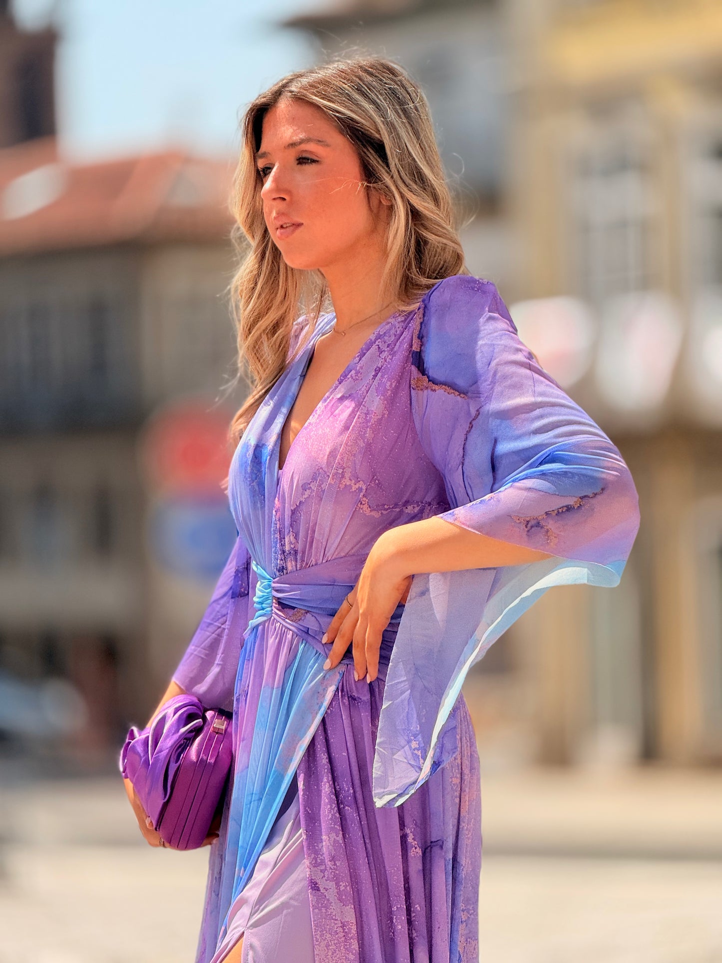 Vestido Tie Dye com manga