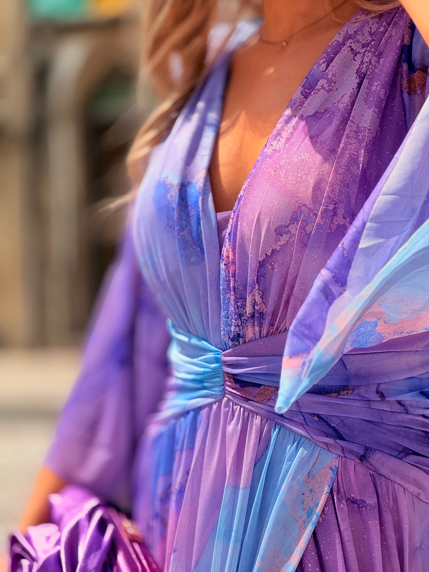 Vestido Tie Dye com manga