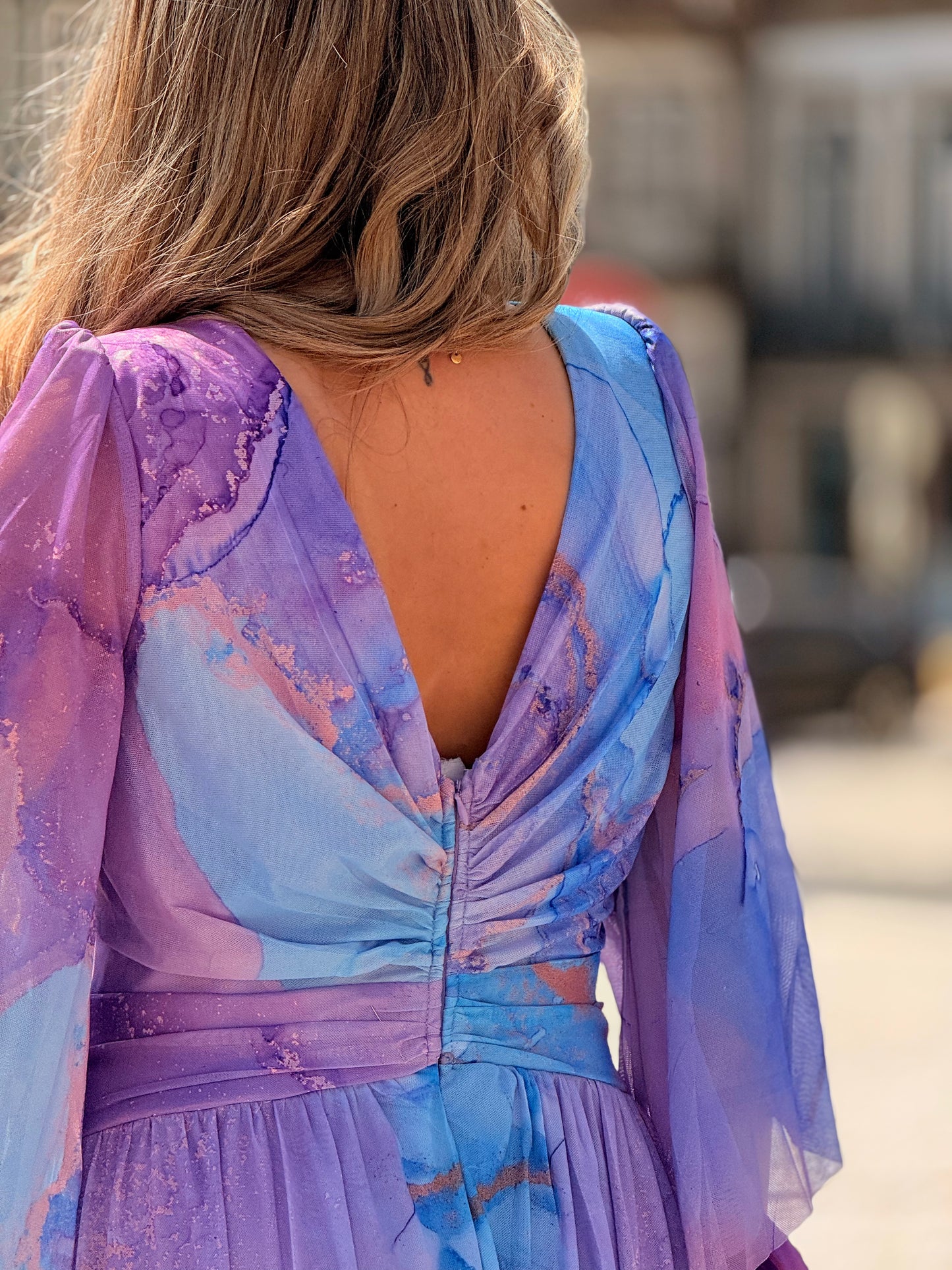 Vestido Tie Dye com manga