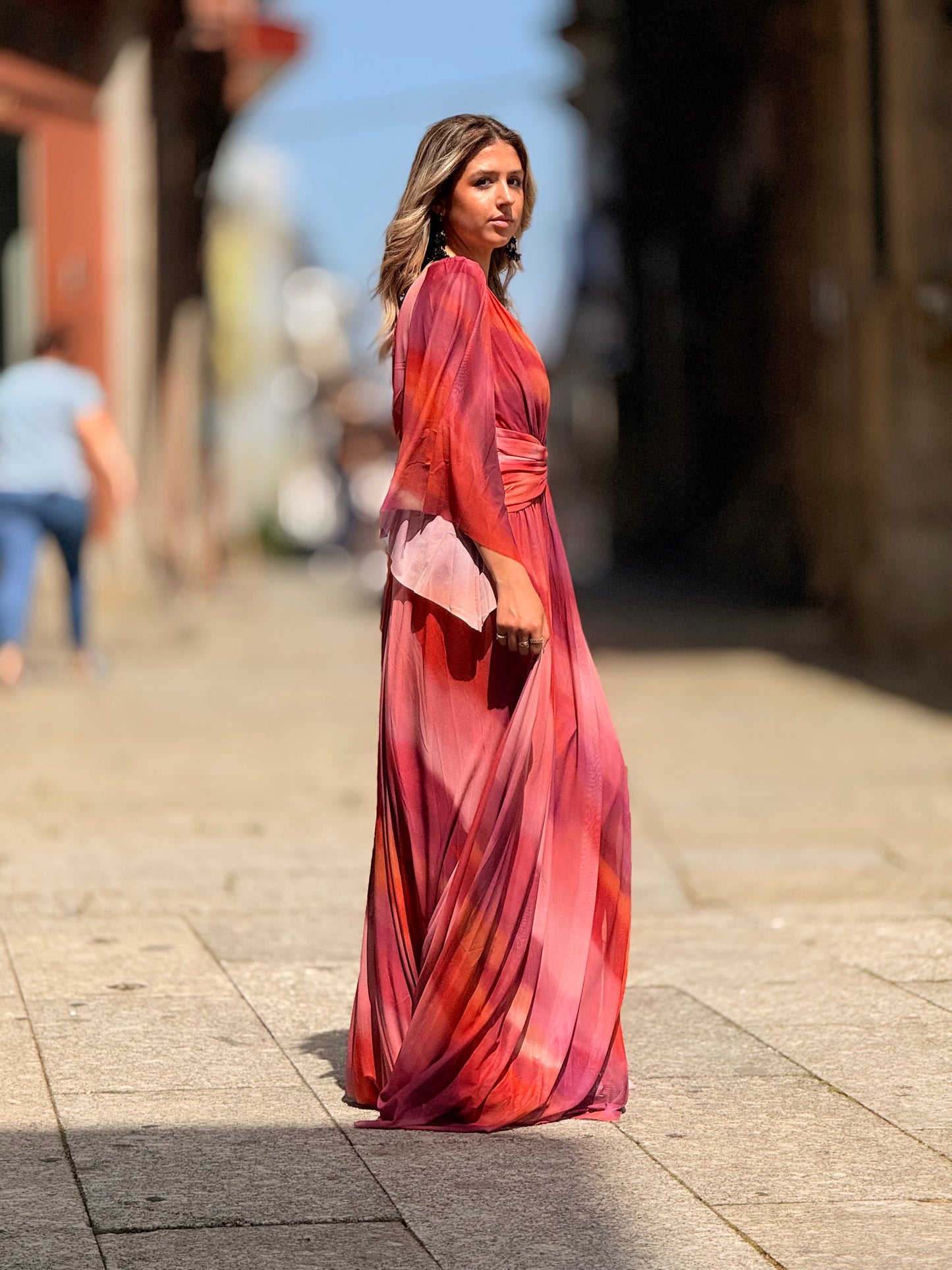 Vestido Tie Dye com manga