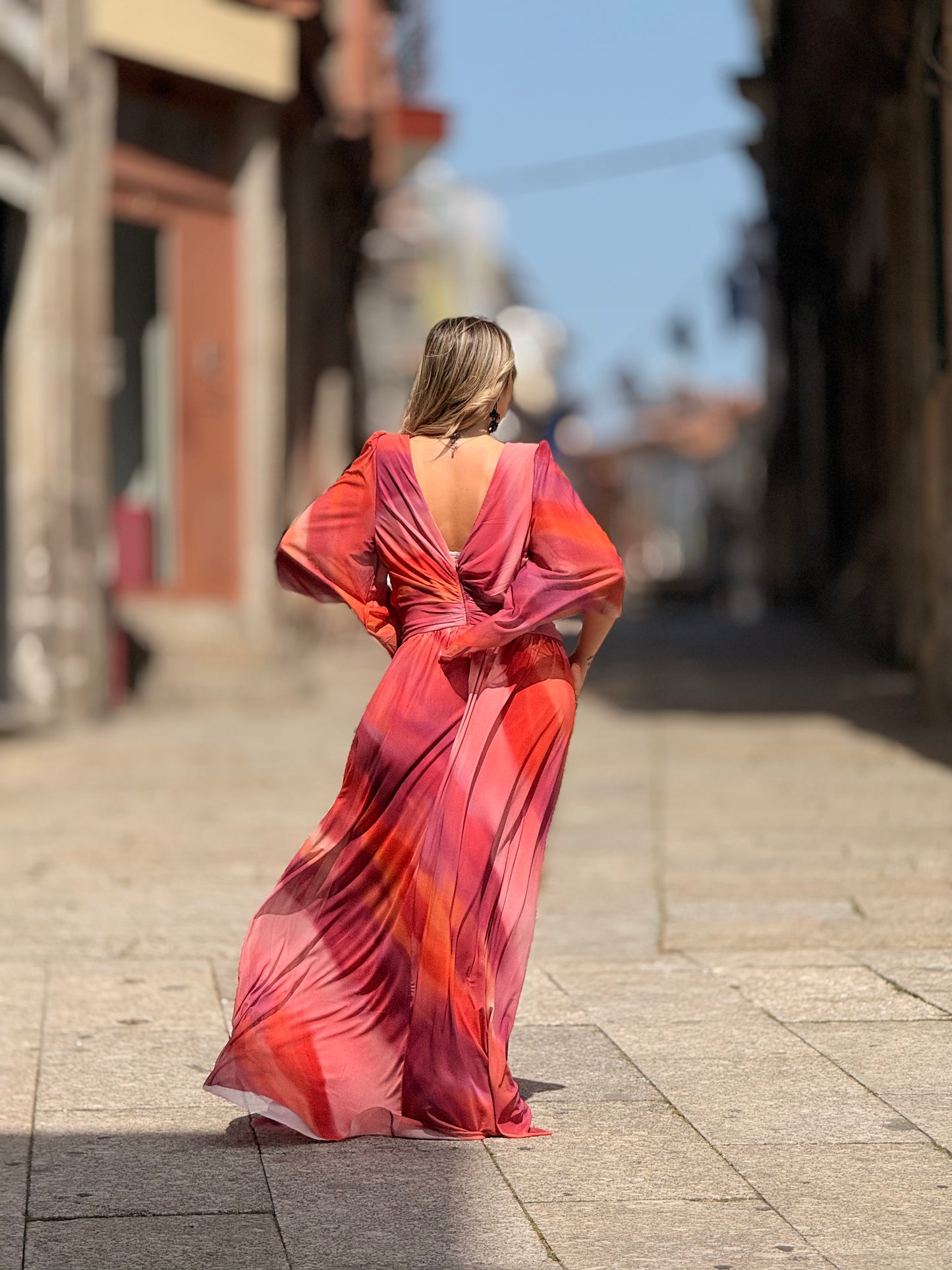 Vestido Tie Dye com manga