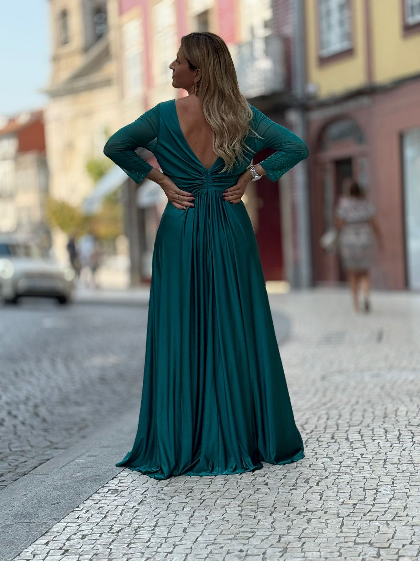 VESTIDO TURQUESA