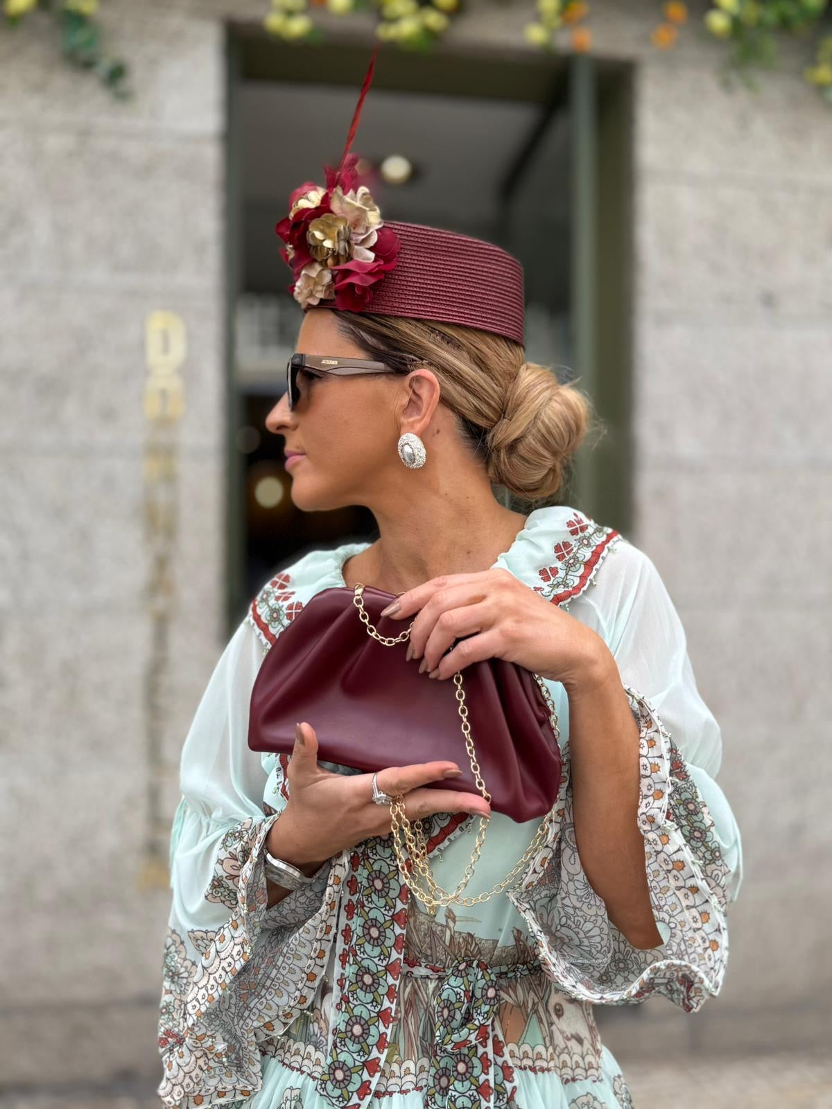 VESTIDO ESTAMPADO VERDE ÁGUA