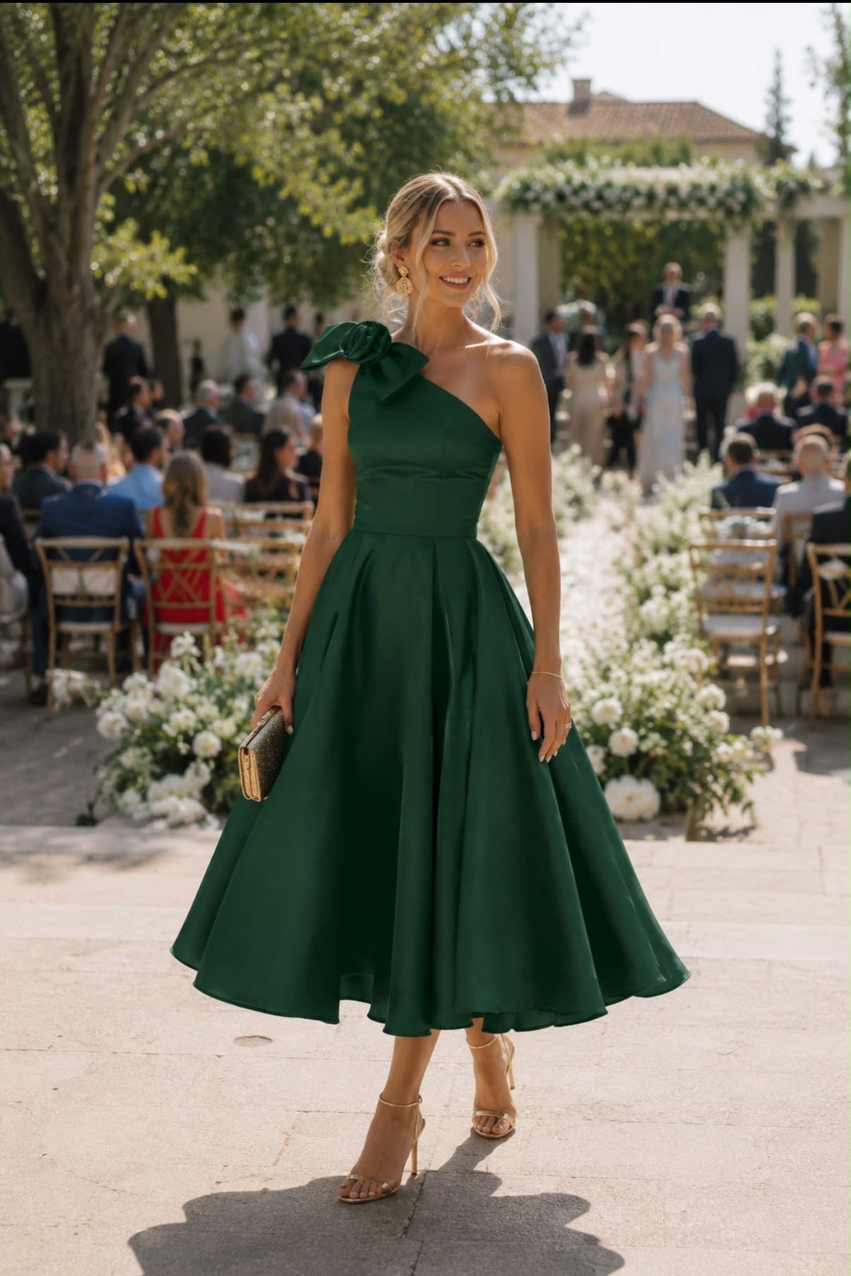 VESTIDO MIDI BROCADO ELEGANCE