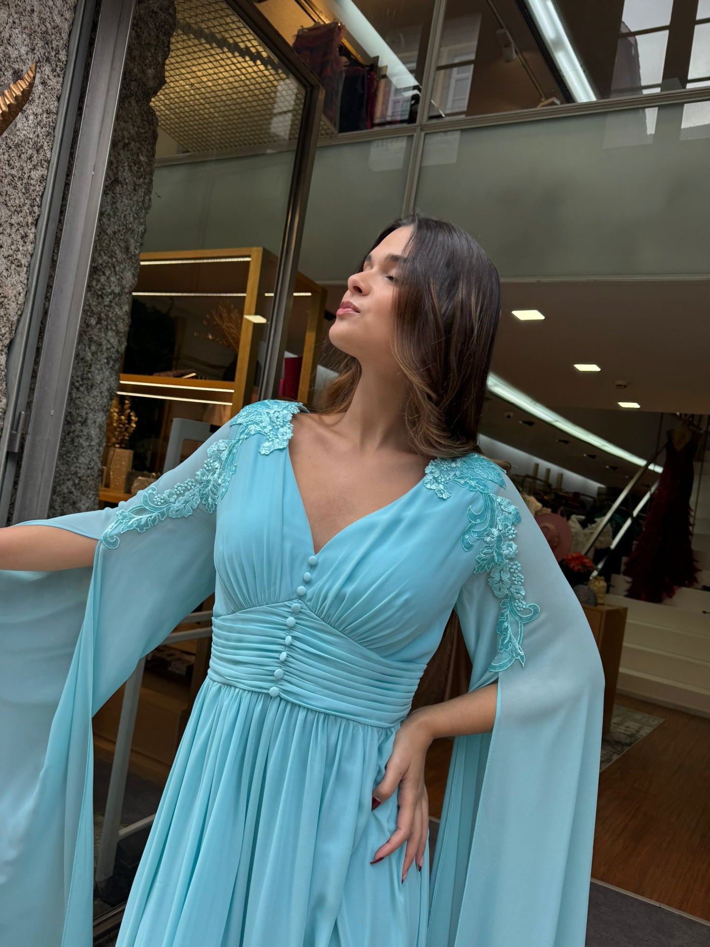 Vestido com manga