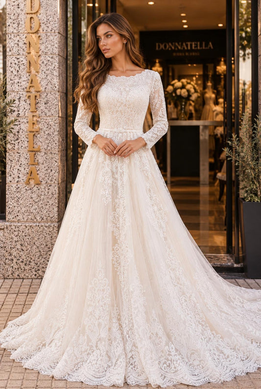 VESTIDO EM RENDA COM DECOTE PROFUNDO