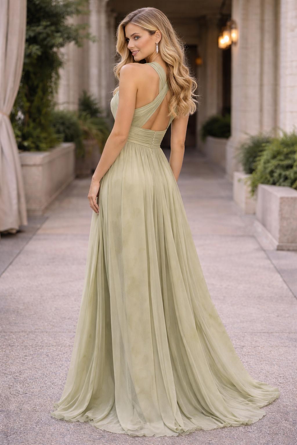 VESTIDO VERDE COM APLICAÇÃO