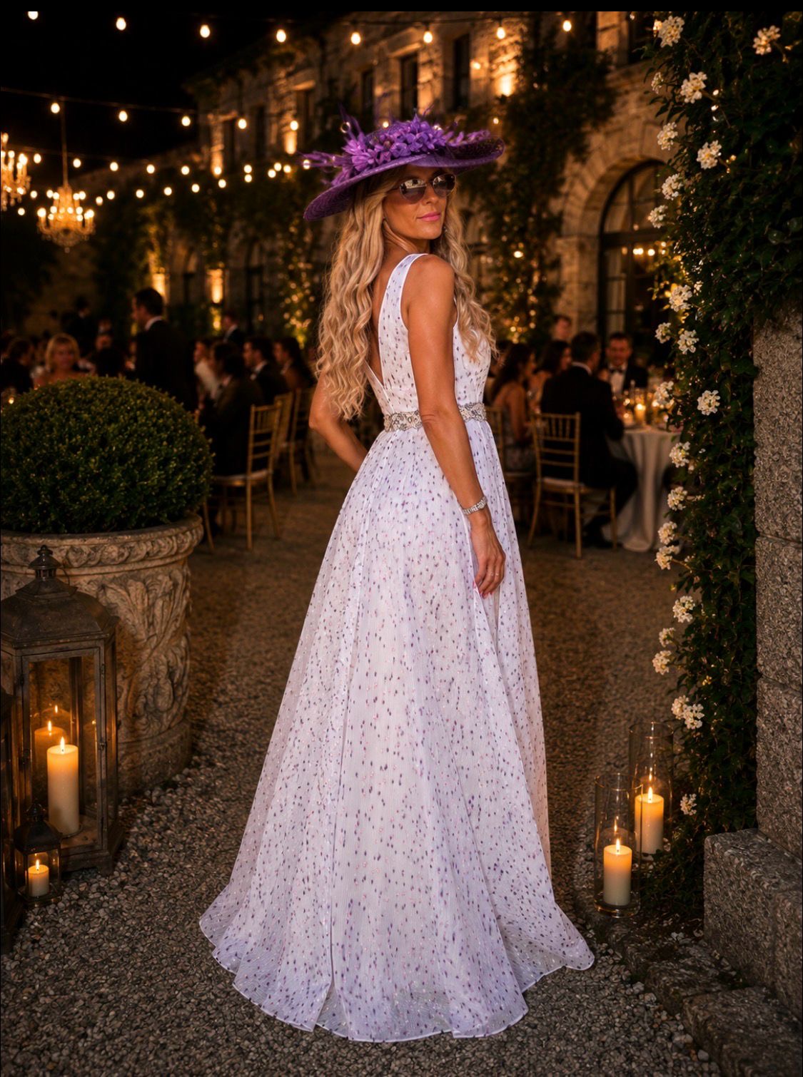 VESTIDO LILÁS ESTAMPADO