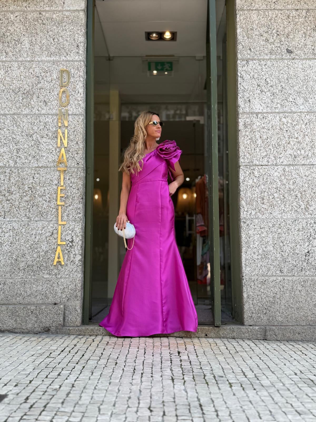 VESTIDO ROSA FÚXIA