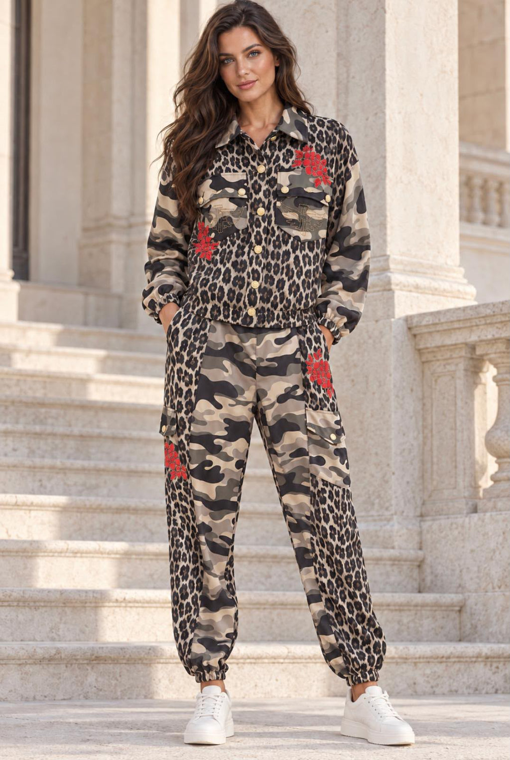 CONJUNTO ANIMAL PRINT E CAMUFLADO