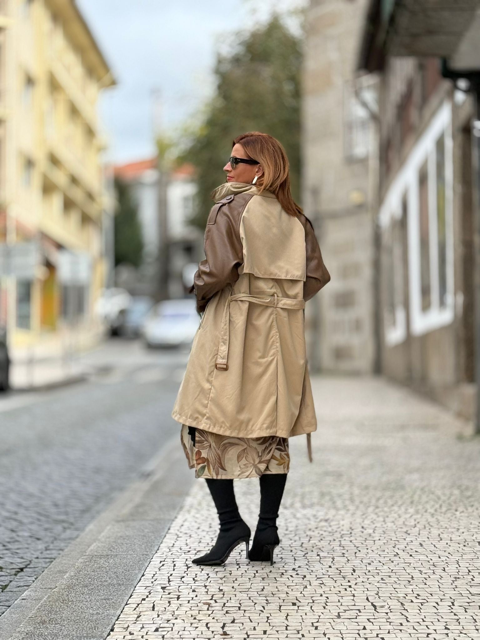 Gabardine de duas cores