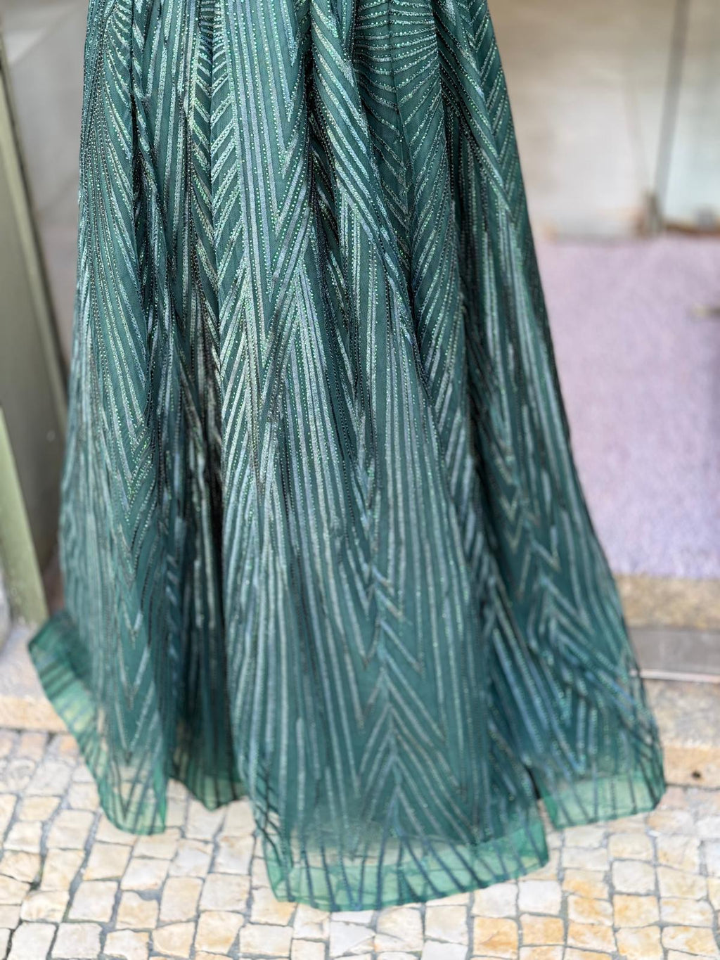 VESTIDO VERDE LANTEJOULAS
