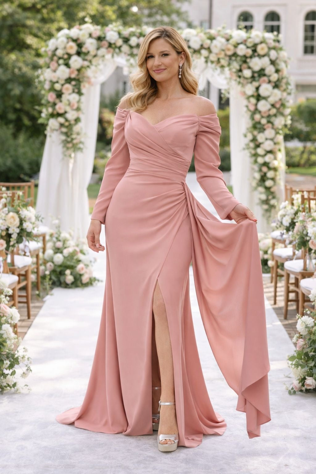Vestido decote coração
