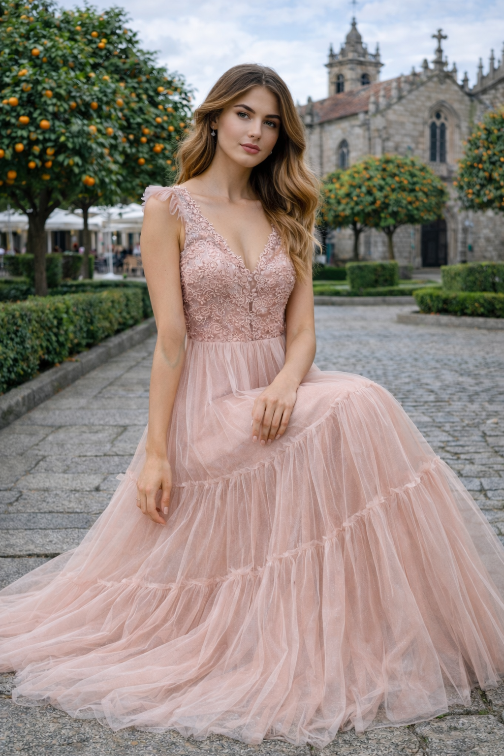 VESTIDO ROSA DE TULL