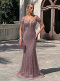 VESTIDO BRILHOS EM ROSA VELHO