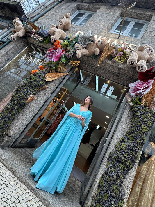 Vestido com manga