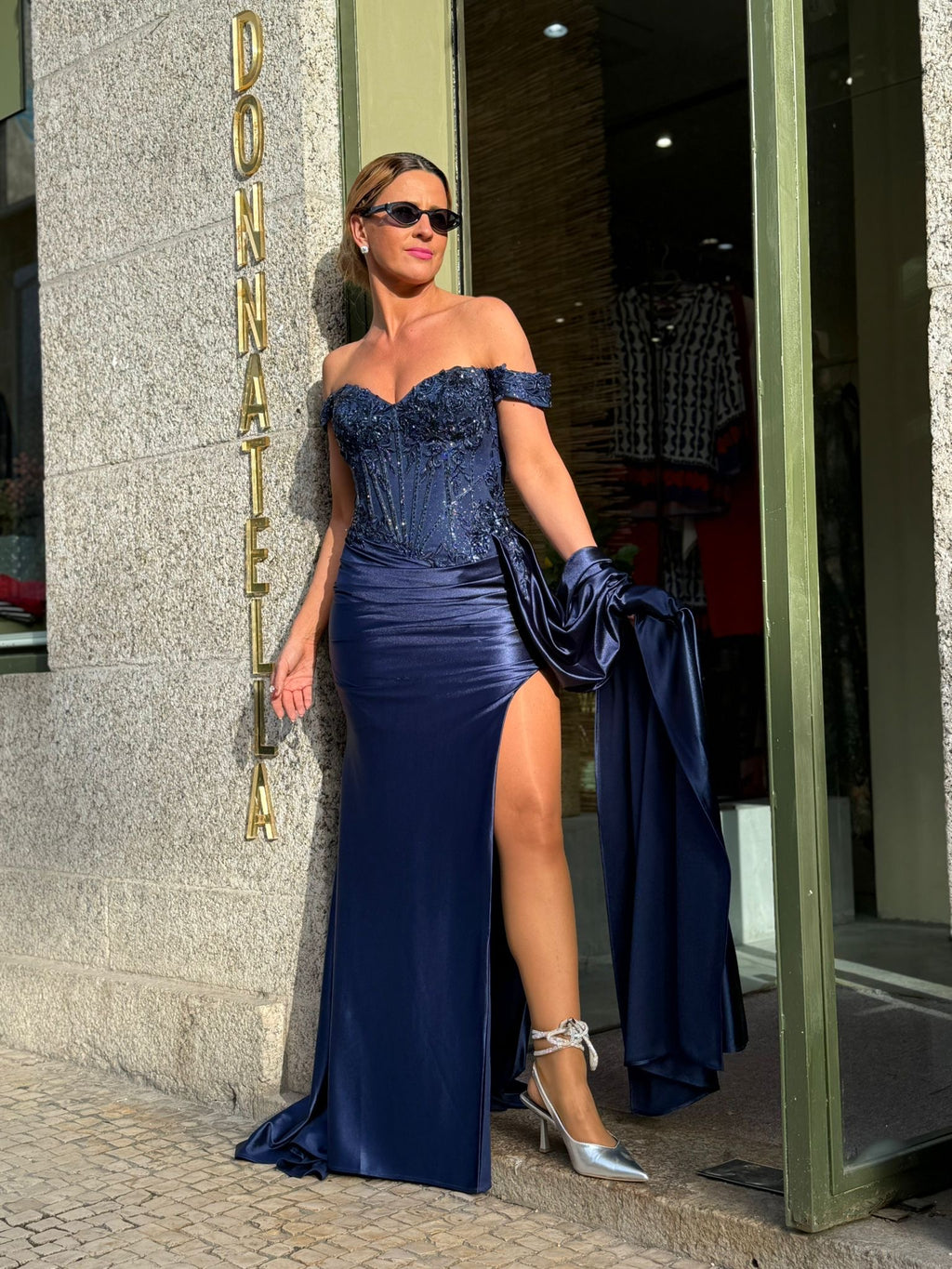 VESTIDO SEREIA AZUL MARINHO
