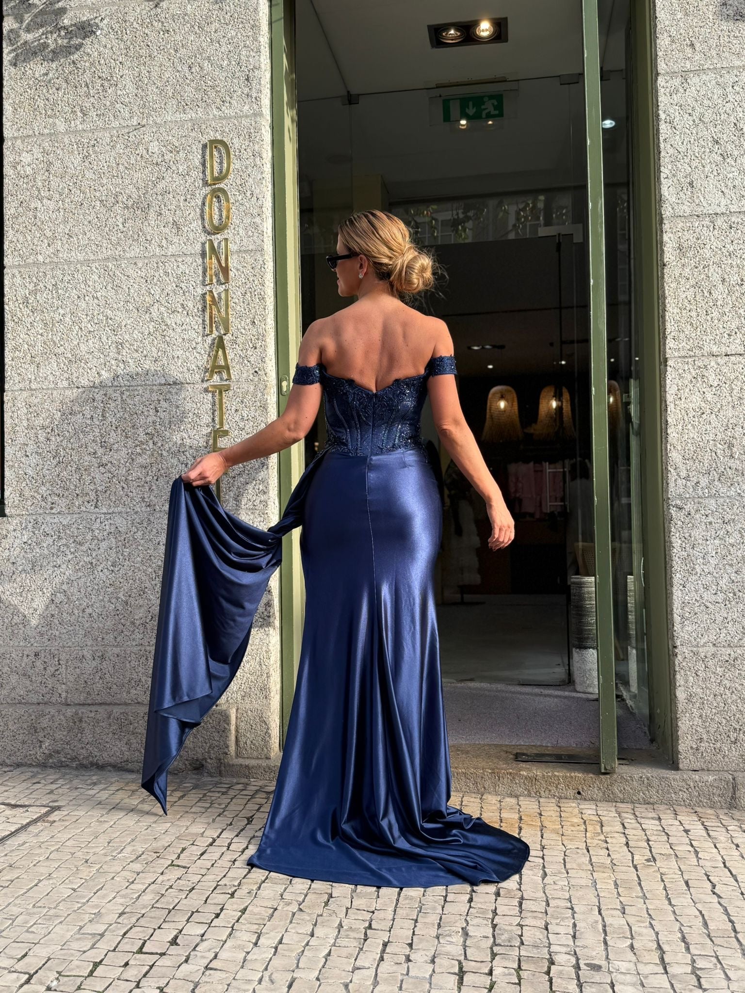 VESTIDO SEREIA AZUL MARINHO